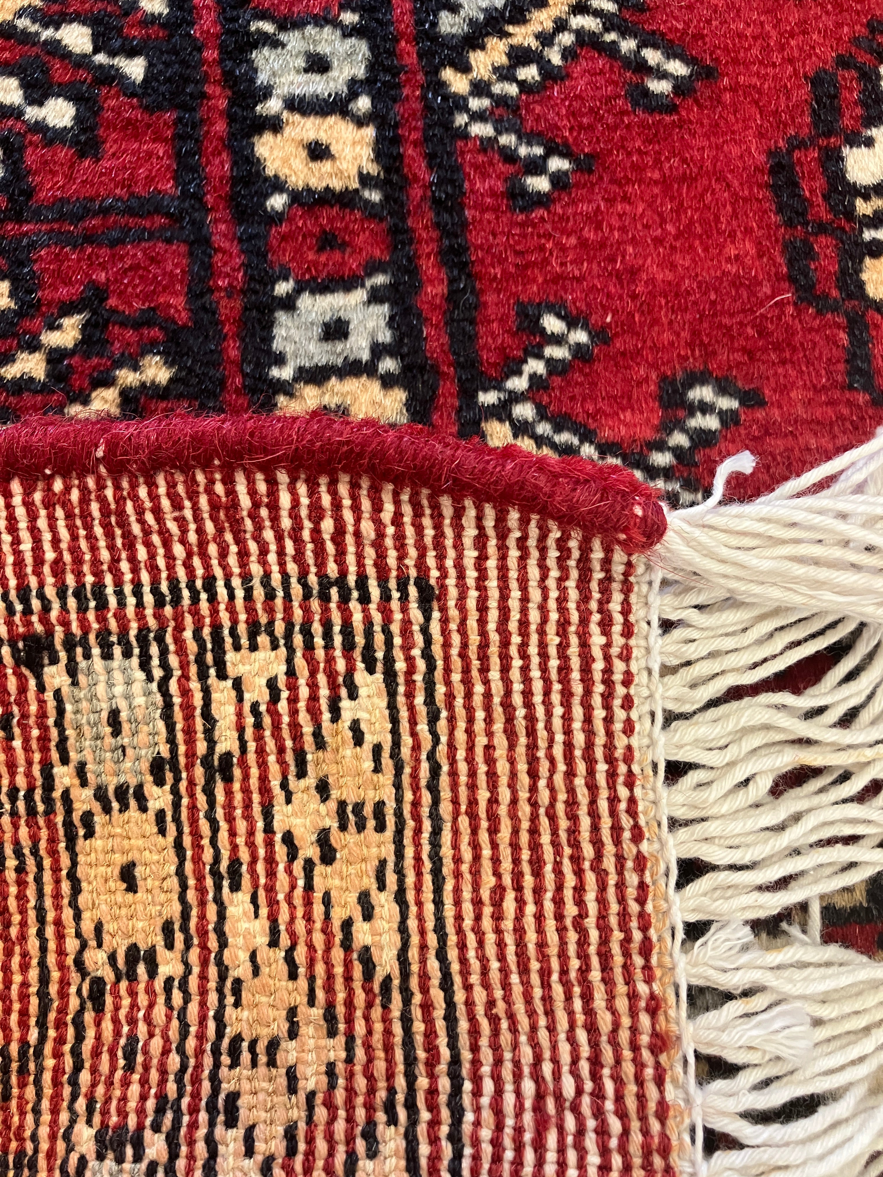 Bokhara - 2' 01" x 3' 00" Rug - Red & Black - Hand Knotted Traditional Classic Wool Rug