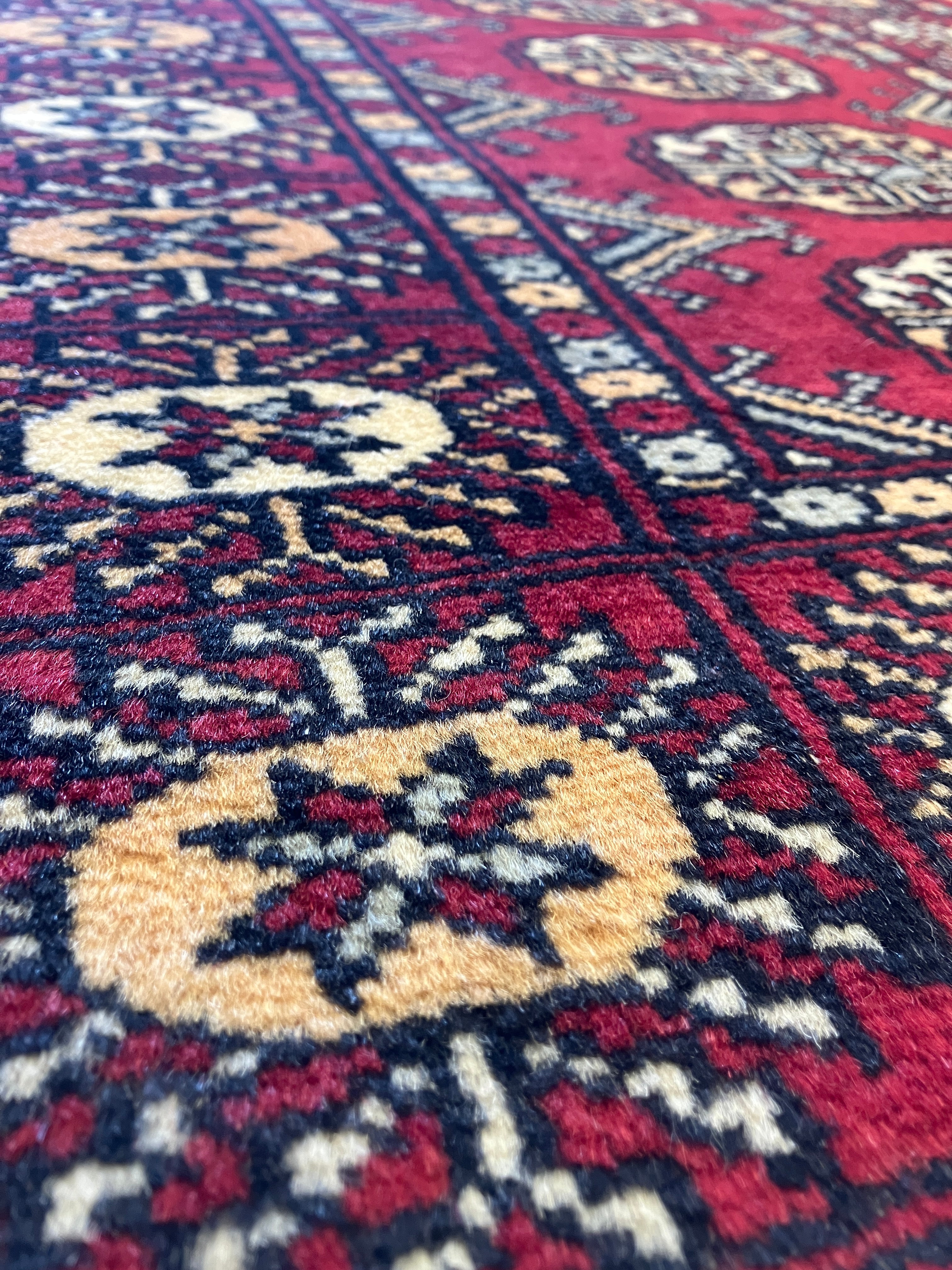 Bokhara - 2' 01" x 3' 00" Rug - Red & Black - Hand Knotted Traditional Classic Wool Rug