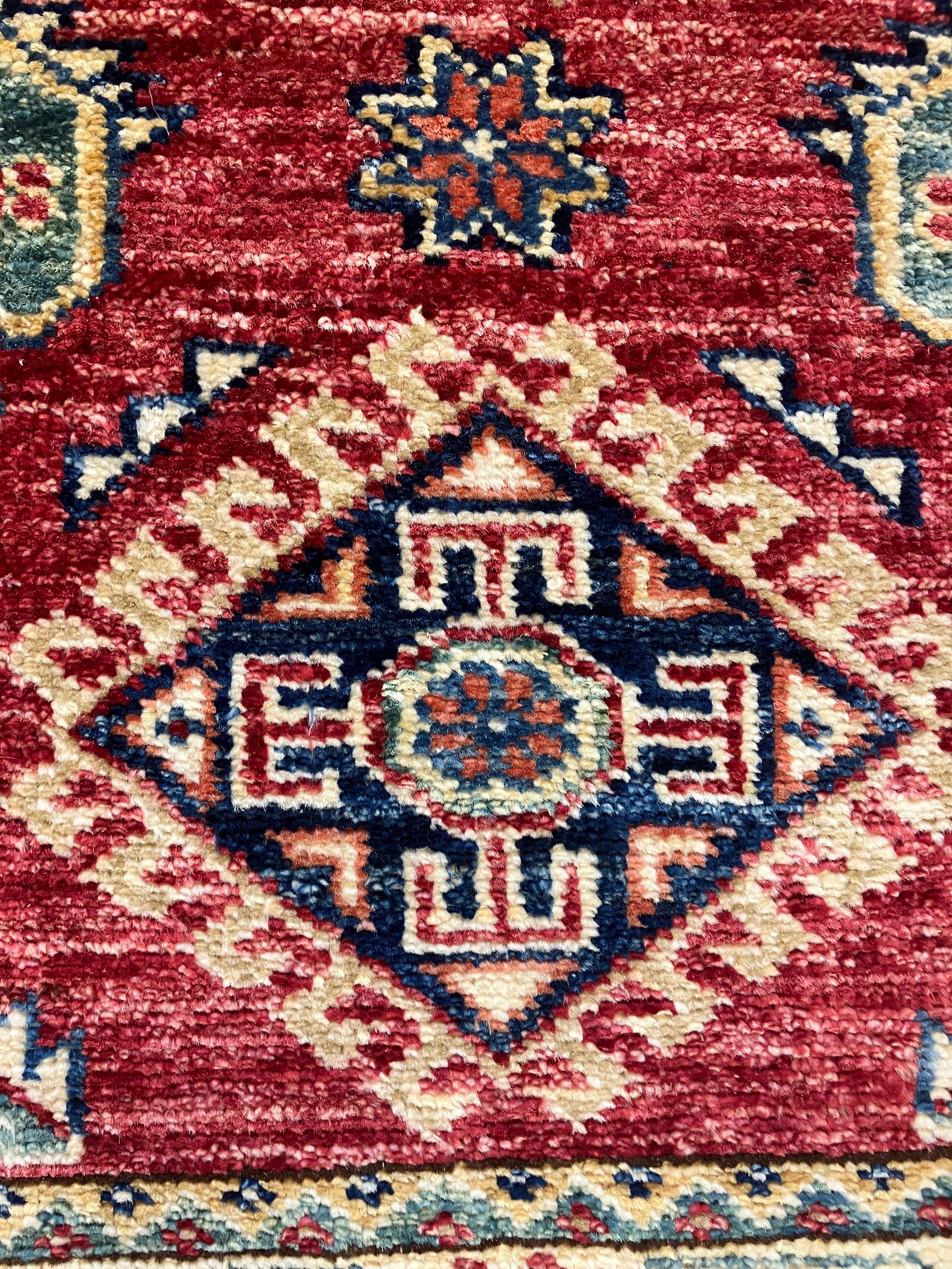 Super Kazak - 2' 03" x 3' 00" Rug - Red Multicolor - Hand Knotted Traditional Classic Wool Kazak Rug