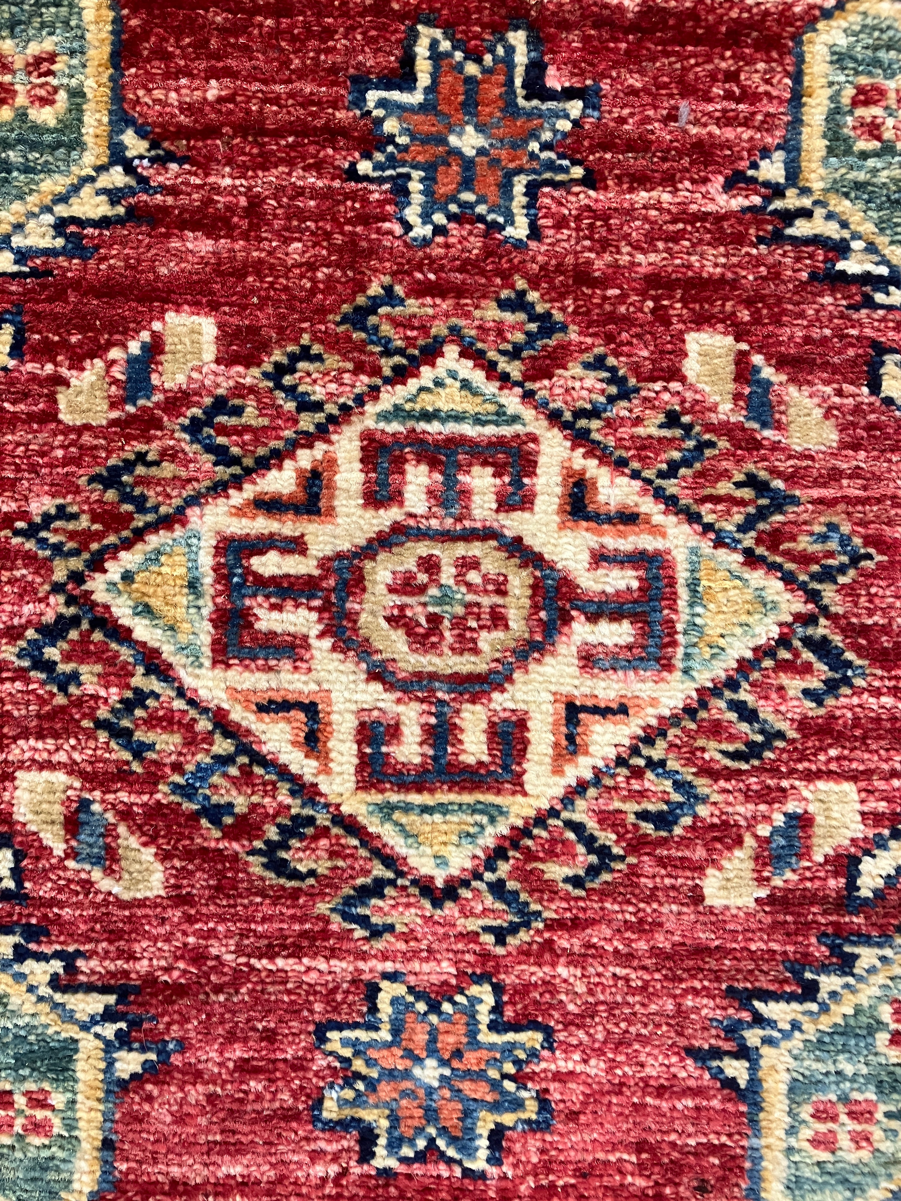 Super Kazak - 2' 03" x 3' 00" Rug - Red Multicolor - Hand Knotted Traditional Classic Wool Kazak Rug