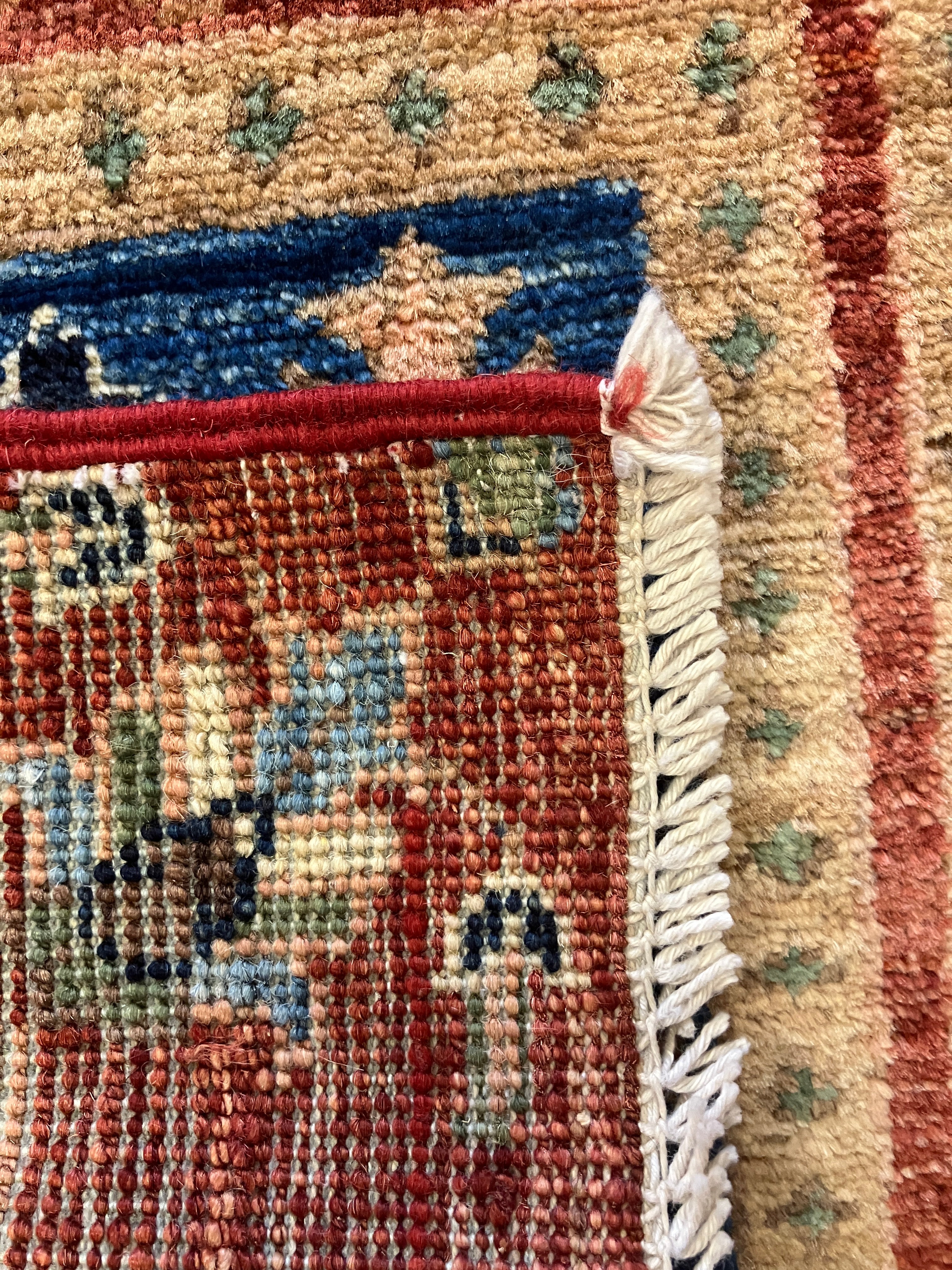 Nirvana Collection - 2' x 3' Rug - Rust Blue Teal Trees - Hand Knotted Traditional Classic Wool Rug