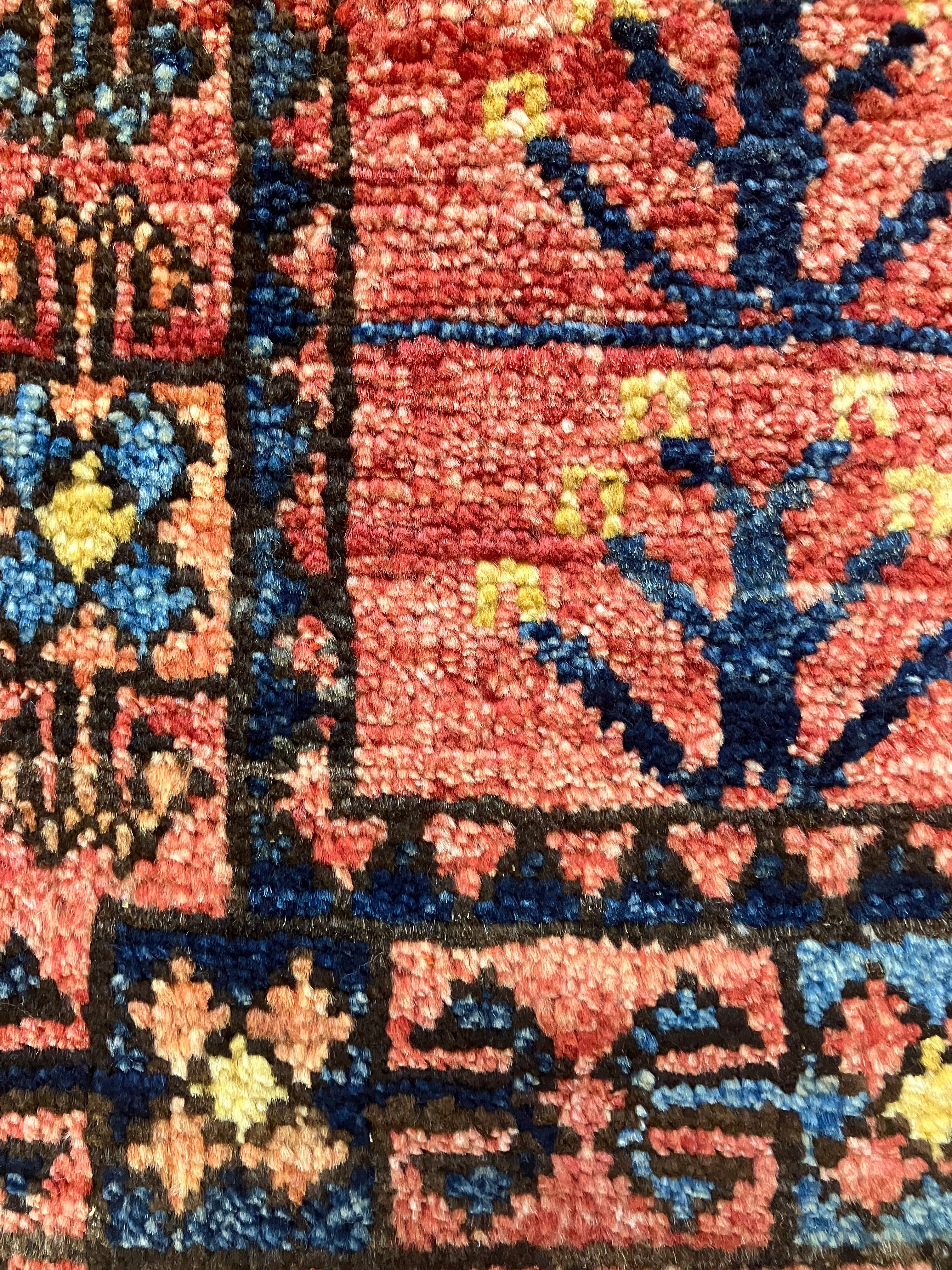 Nirvana Collection - 2' x 3' Rug - Red & Blue Trees - Hand Knotted Traditional Classic Wool Rug