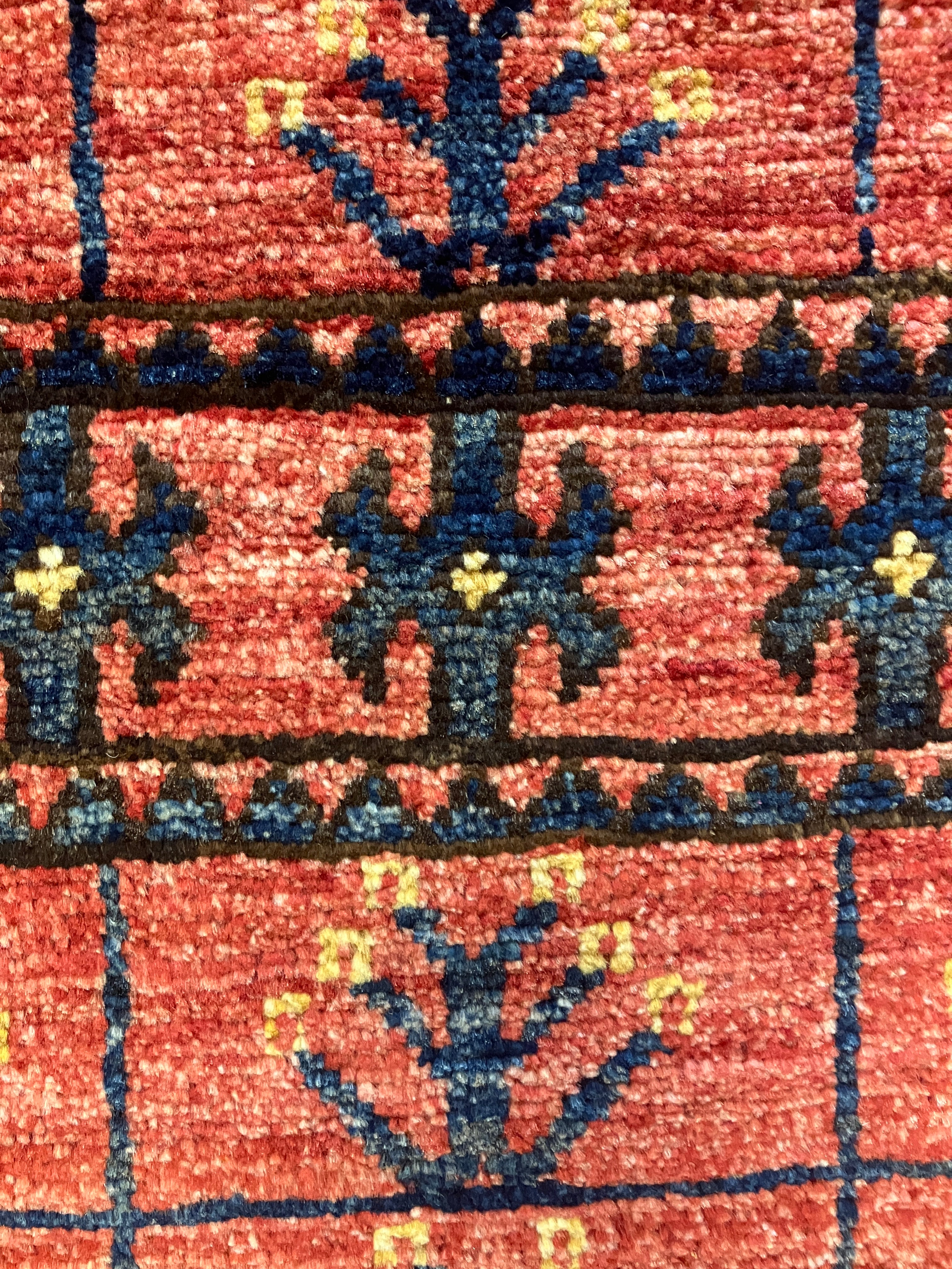 Nirvana Collection - 2' x 3' Rug - Red & Blue Trees - Hand Knotted Traditional Classic Wool Rug