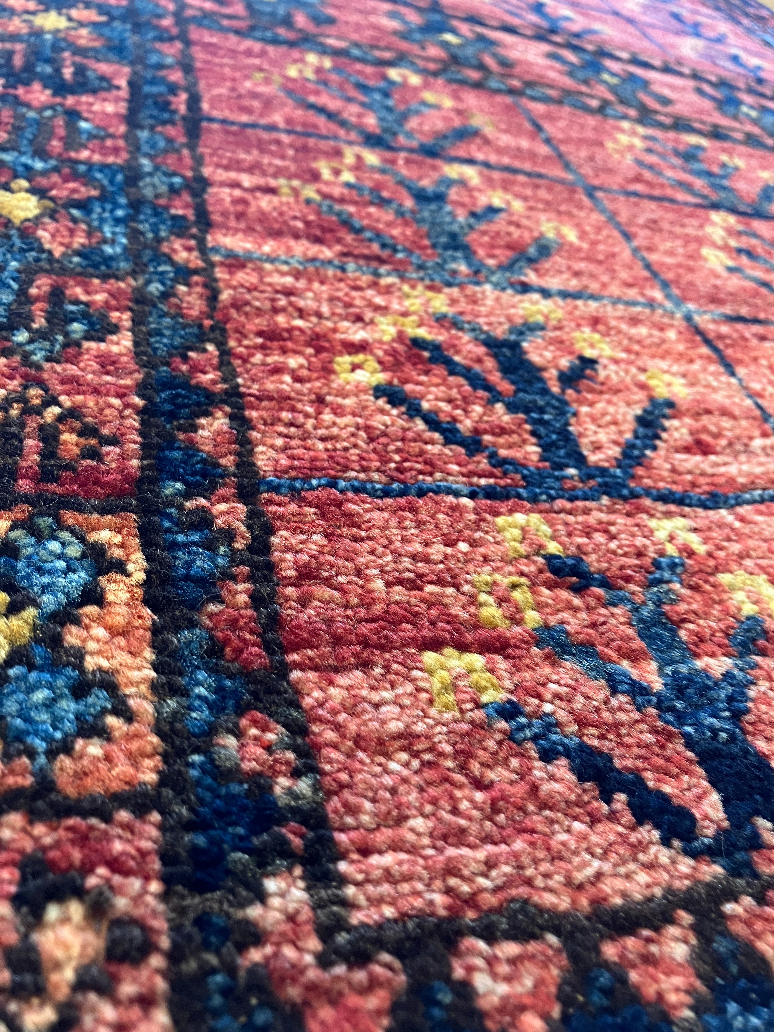 Nirvana Collection - 2' x 3' Rug - Red & Blue Trees - Hand Knotted Traditional Classic Wool Rug