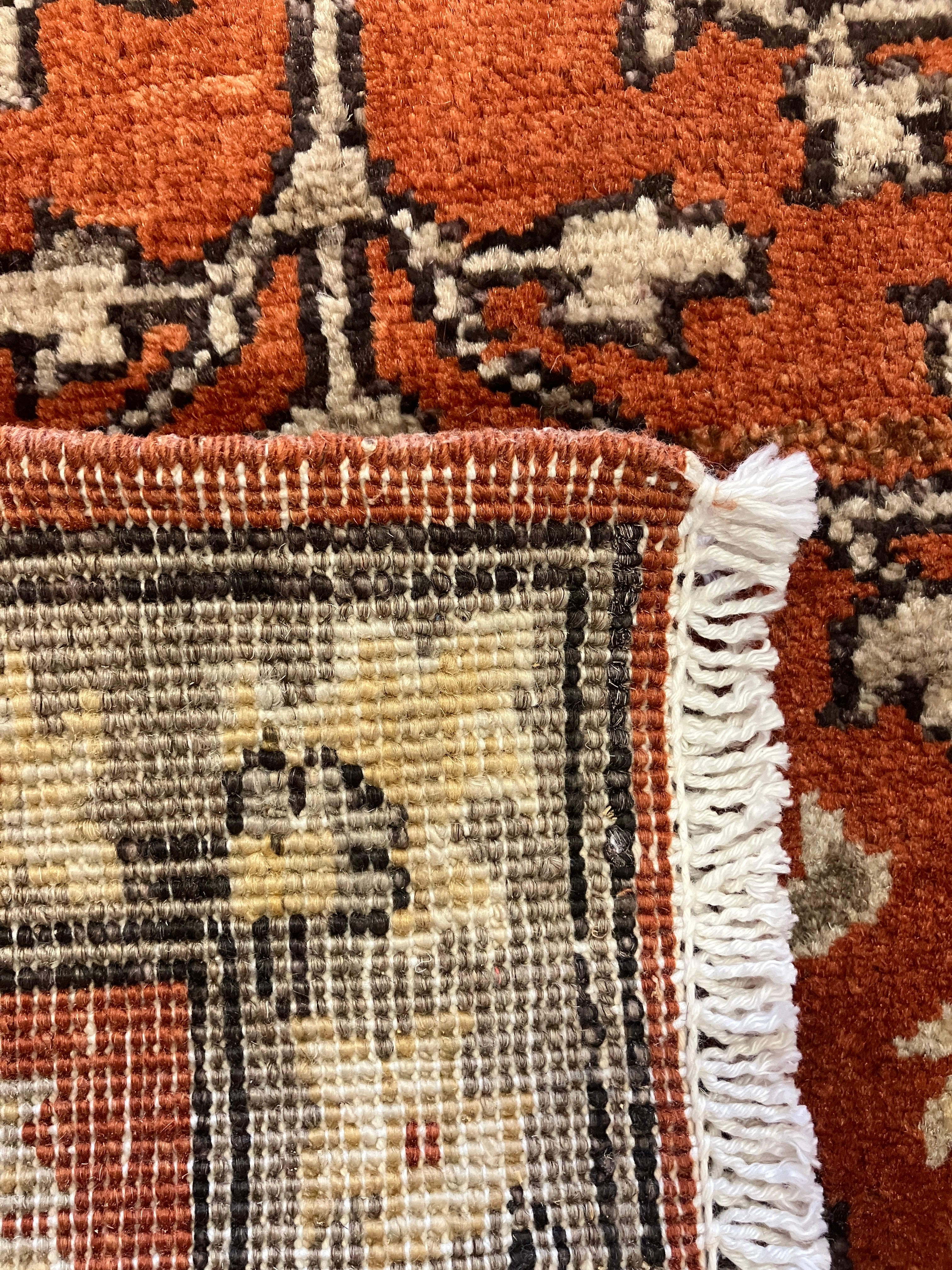 Oushak - 2' 02" x 3' 00" Rug - Earthy Orange, Grey & Ivory - Hand Knotted Traditional Classic Wool Rug