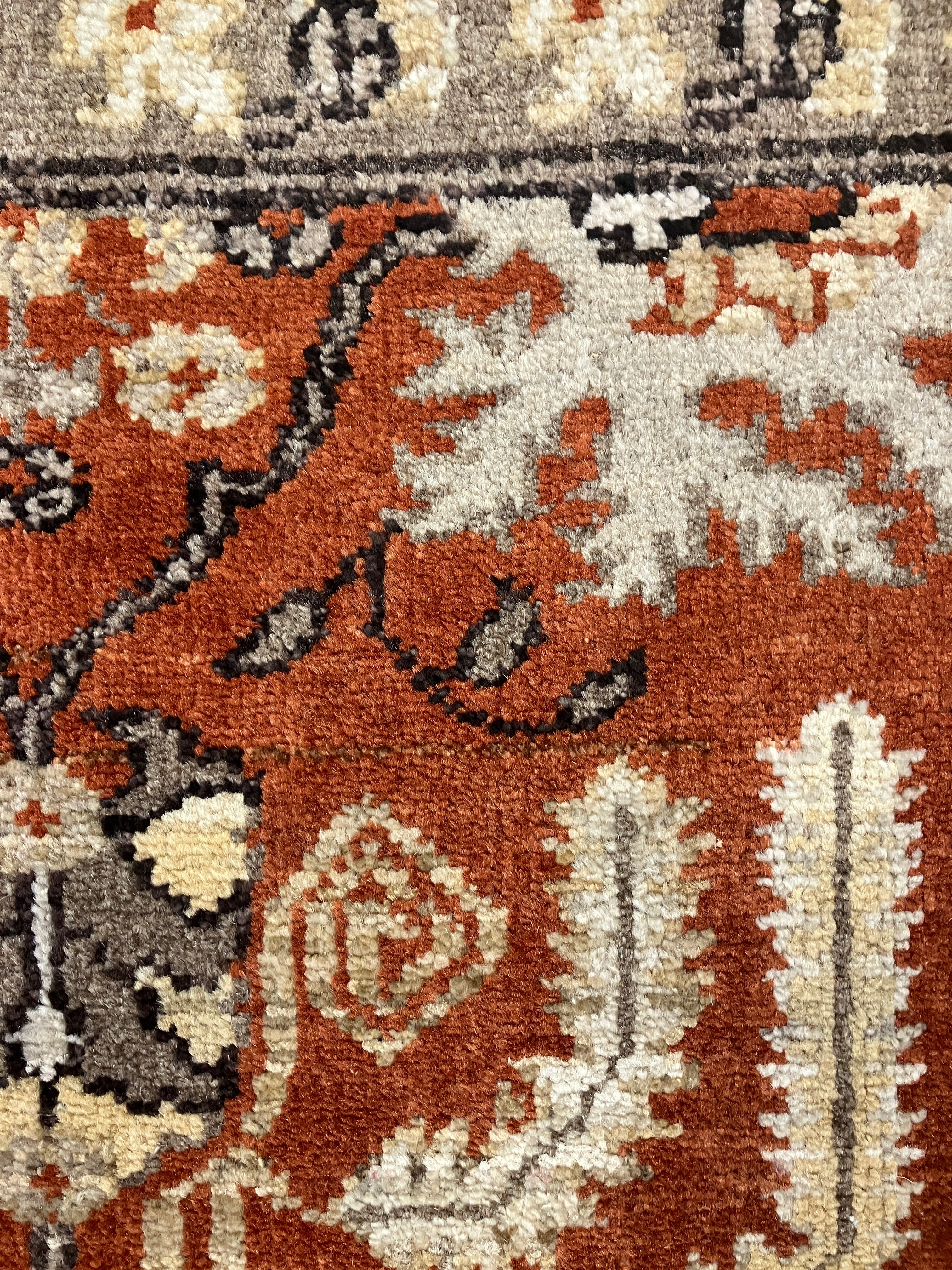 Oushak - 2' 02" x 3' 00" Rug - Earthy Orange, Grey & Ivory - Hand Knotted Traditional Classic Wool Rug