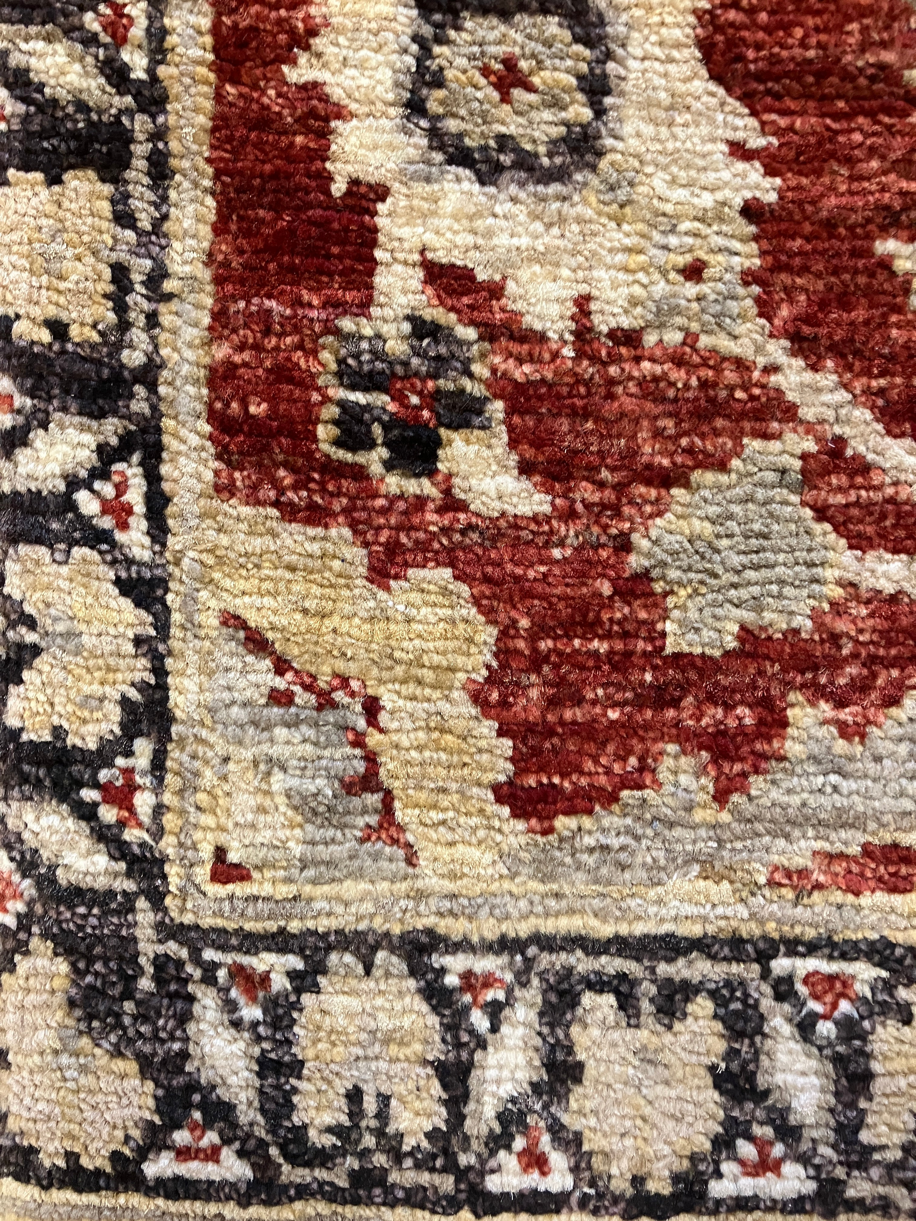 Oushak - 2' 02" x 3' 01" Rug - Earthy Orange / Rust, Grey Black & Ivory - Hand Knotted Floral Traditional Classic Wool Rug