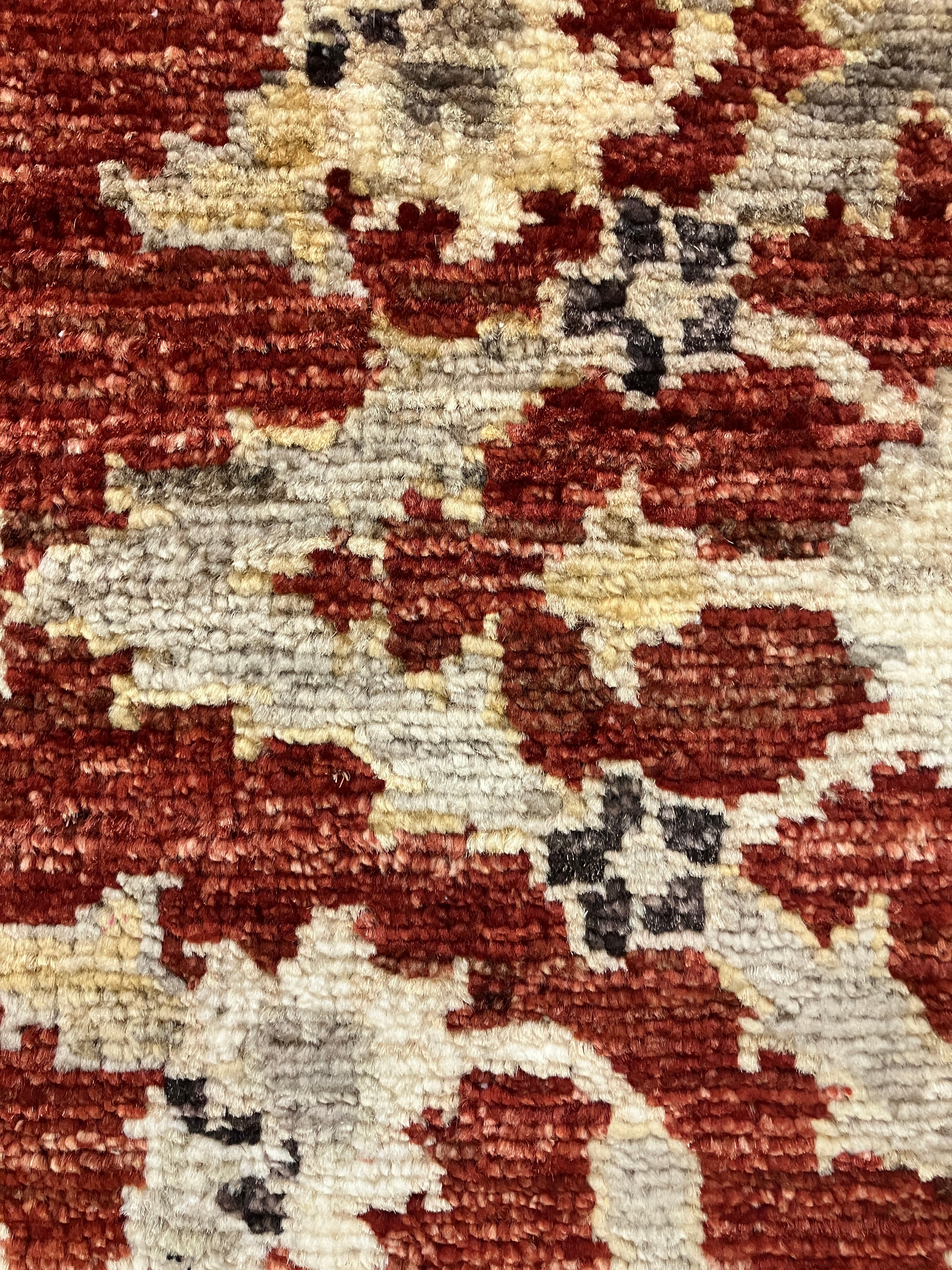 Oushak - 2' 02" x 3' 01" Rug - Earthy Orange / Rust, Grey Black & Ivory - Hand Knotted Floral Traditional Classic Wool Rug