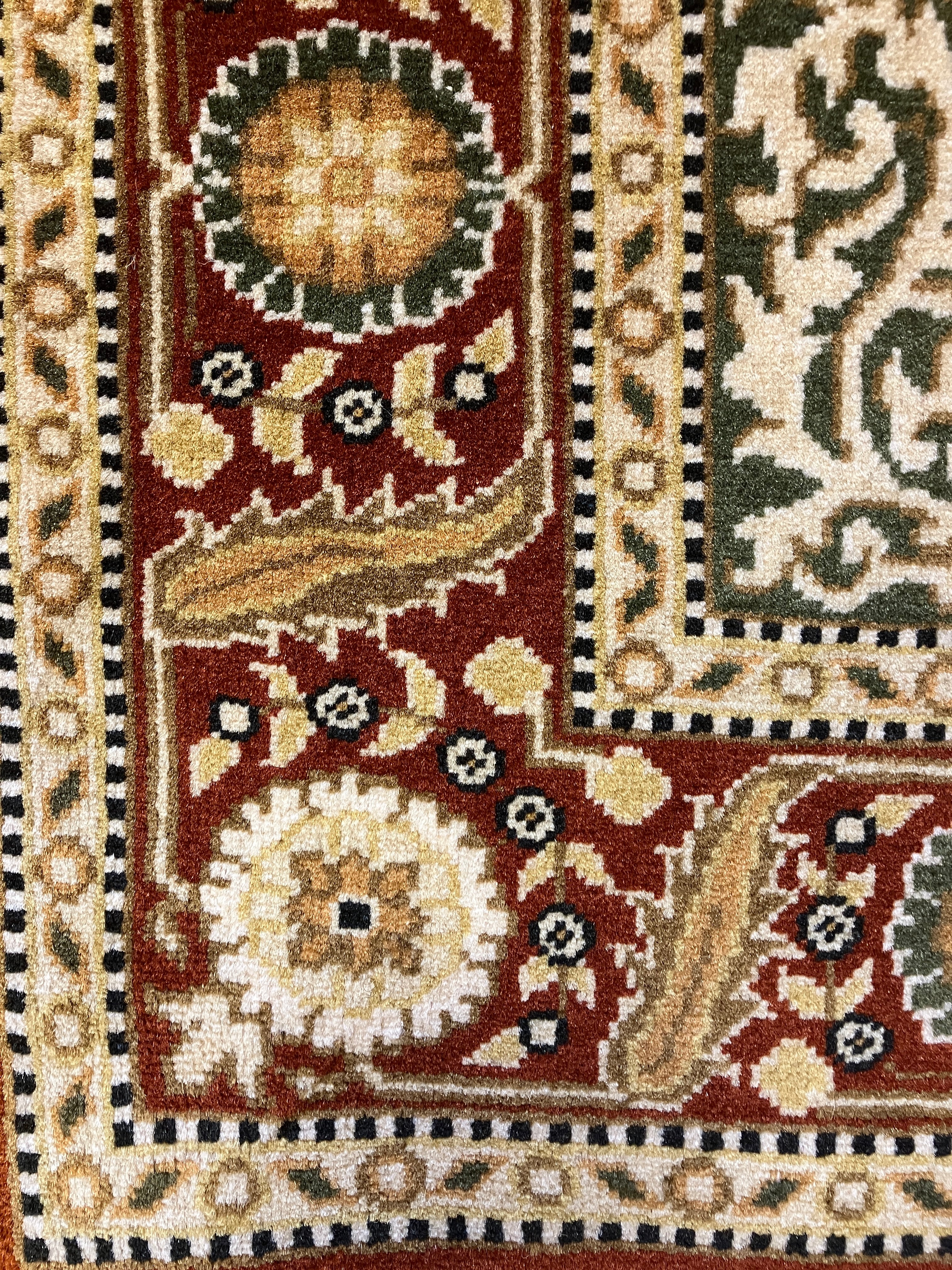 Tabriz - 2' 03" x 3' 03" Rug - Orange / Rust, Green & Ivory - Hand Knotted Traditional Classic Wool Rug