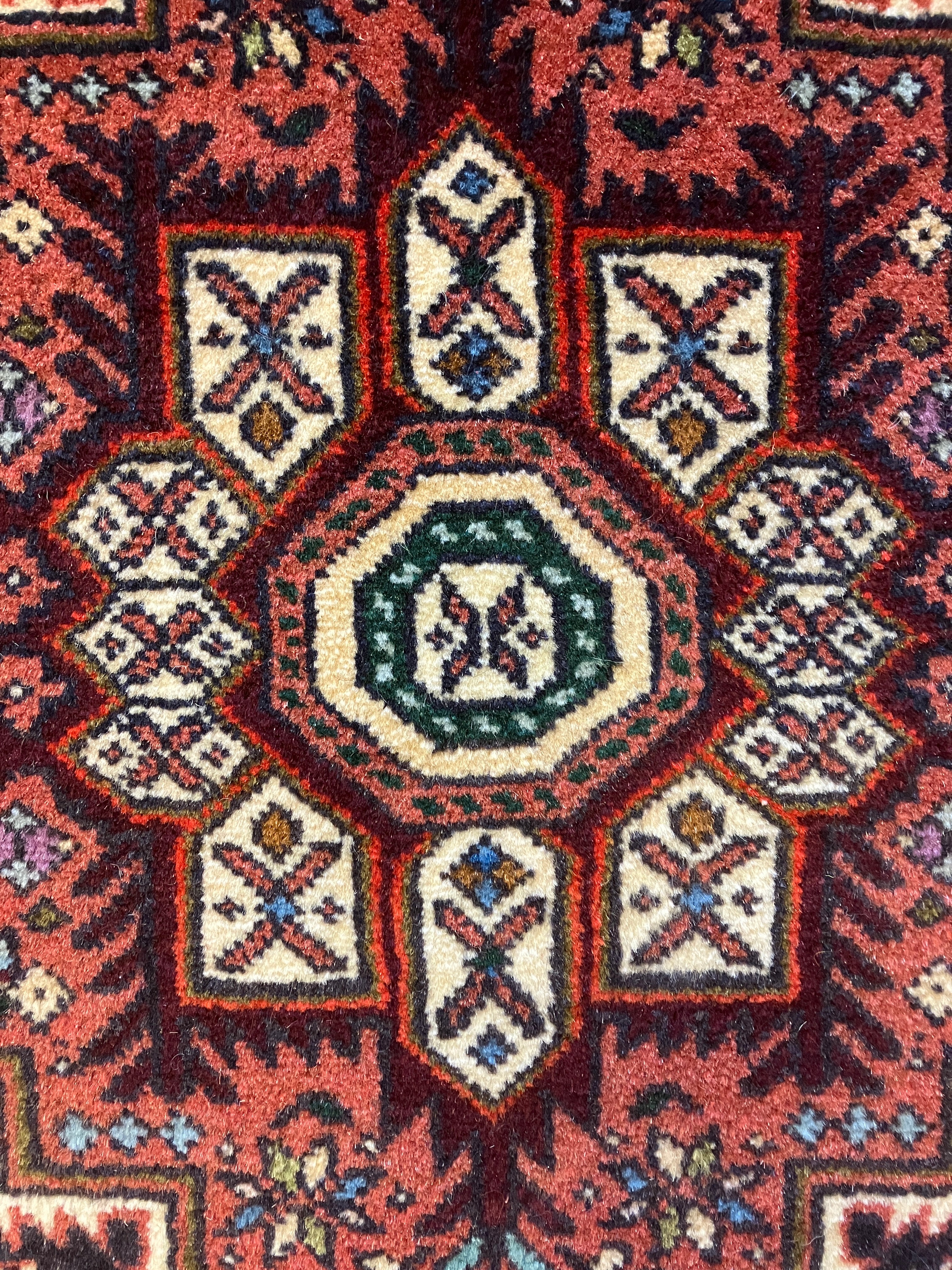 Persian Gholtogh - 2' 00" x 2' 08" Rug - Red Multicolor - Hand Knotted Traditional Classic Persian Wool Rug