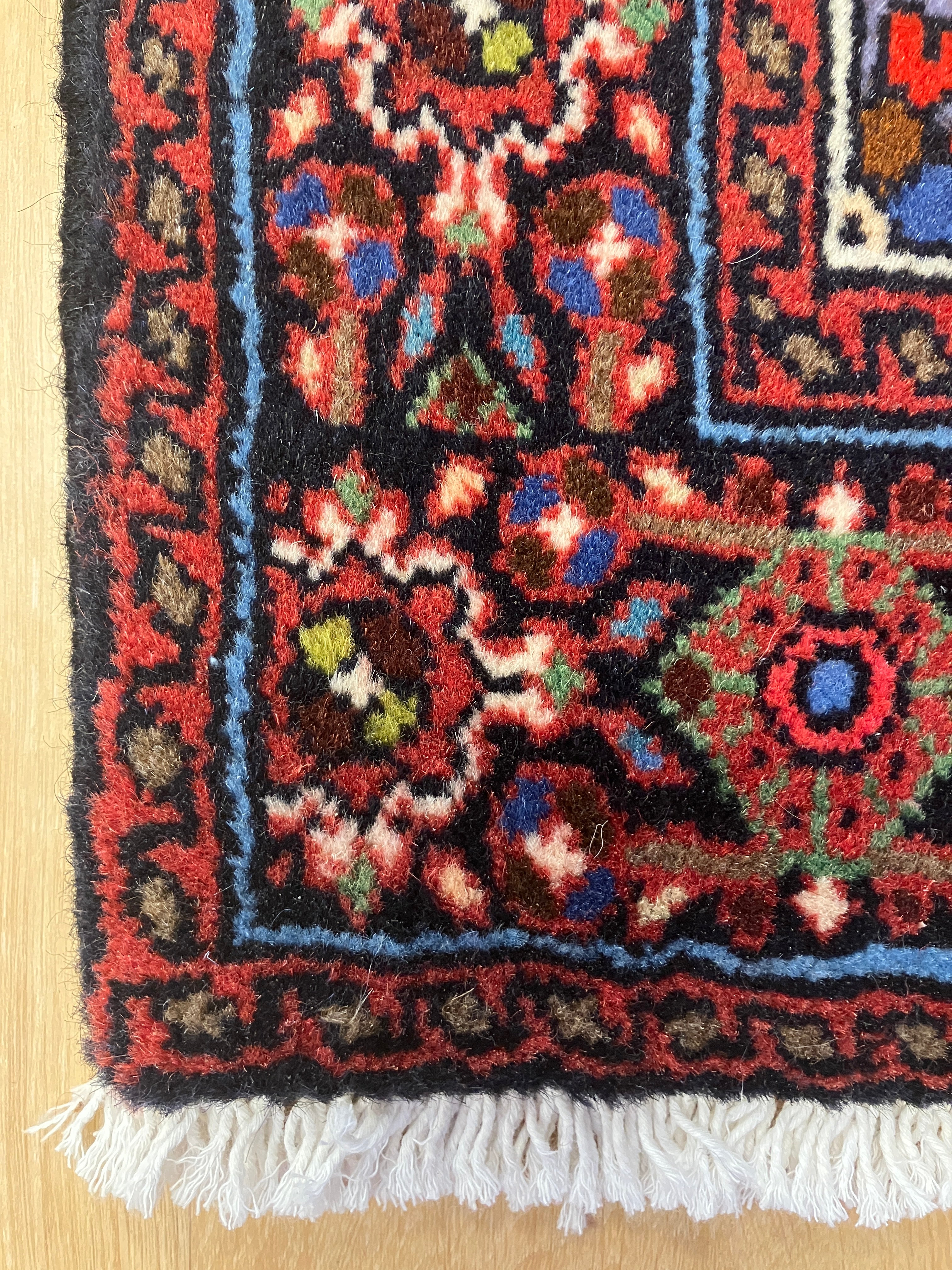 Persian Gholtogh - 2' x 3' Rug - Red Blue Ivory Multicolor - Hand Knotted Traditional Classic Persian Wool Rug