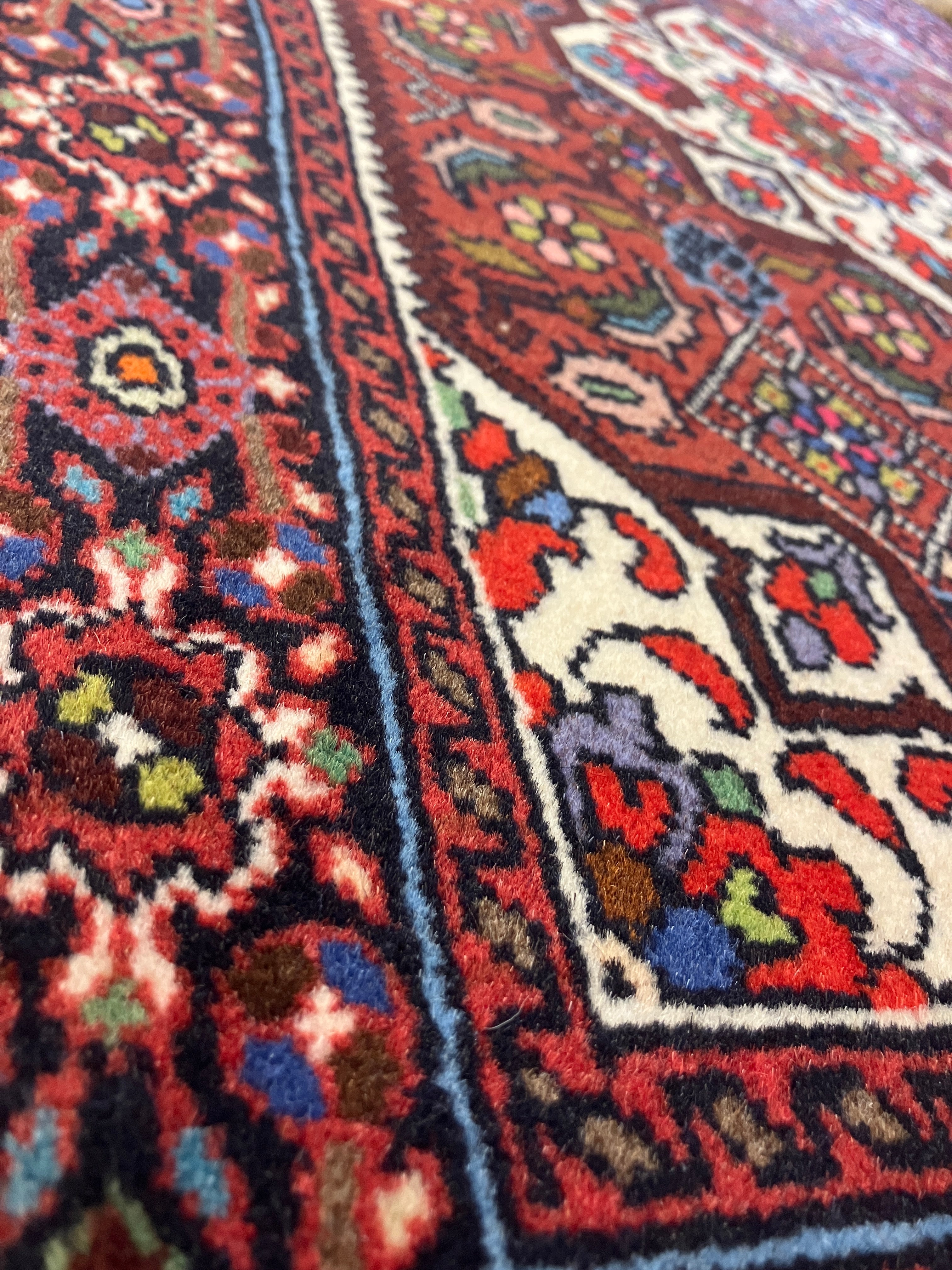 Persian Gholtogh - 2' x 3' Rug - Red Blue Ivory Multicolor - Hand Knotted Traditional Classic Persian Wool Rug