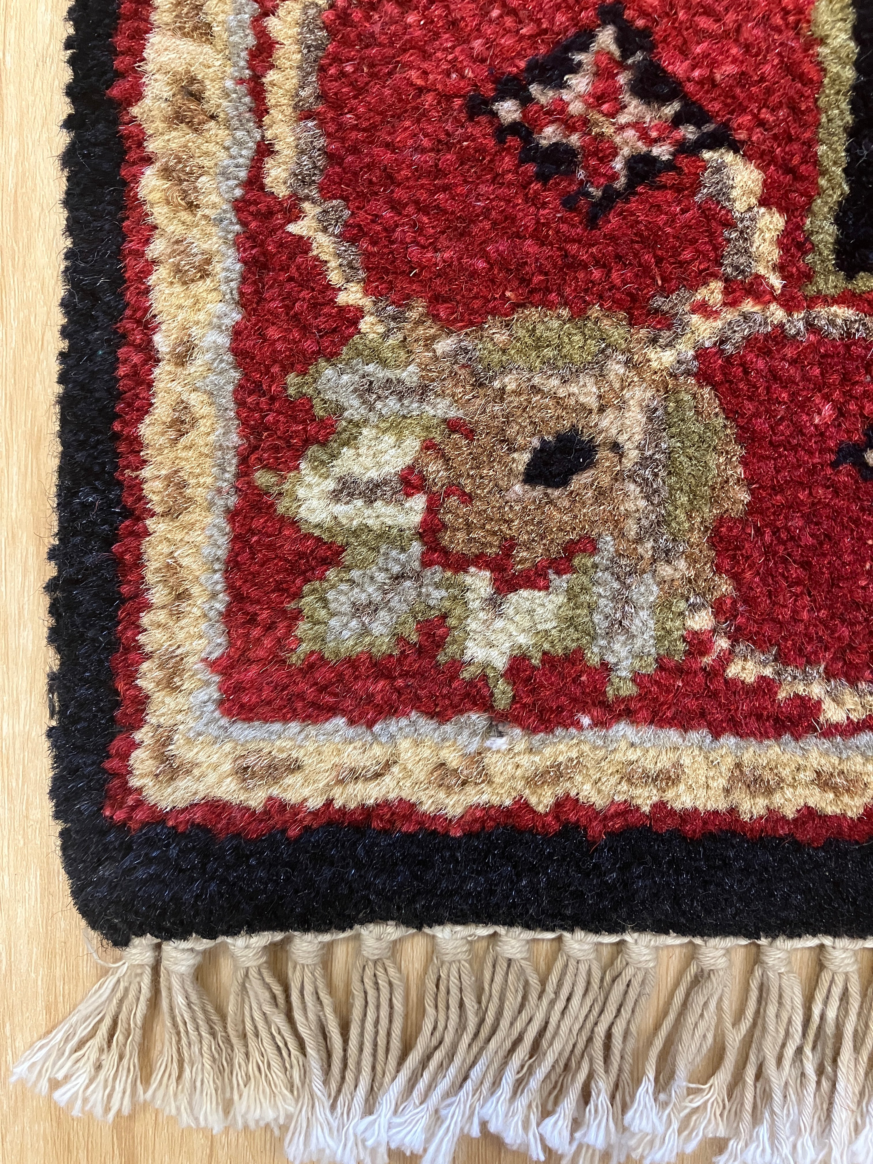 Tabriz - 2' x 3' Rug - Black & Red - Hand Knotted Traditional Classic Wool Rug