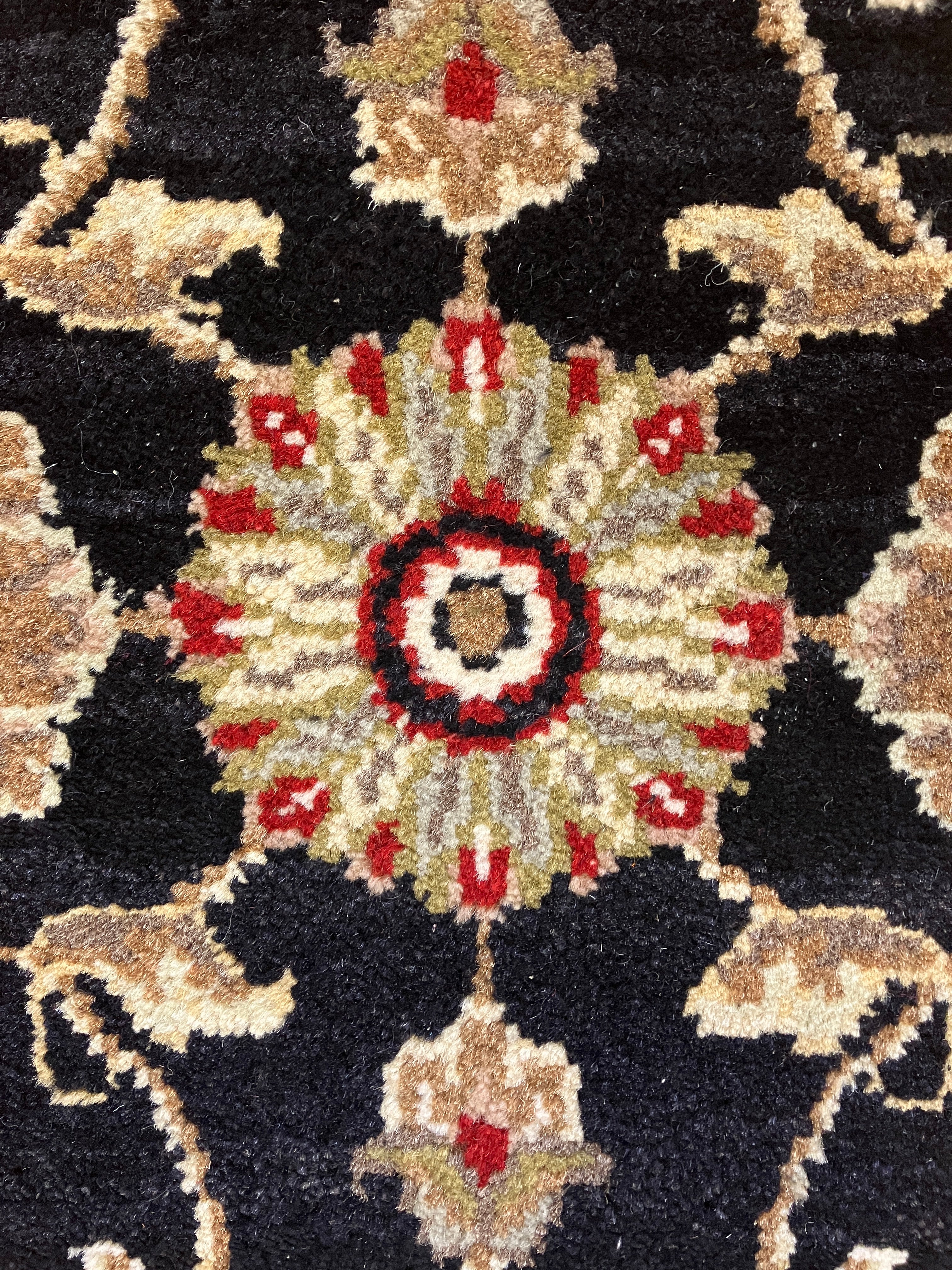 Tabriz - 2' x 3' Rug - Black & Red - Hand Knotted Traditional Classic Wool Rug