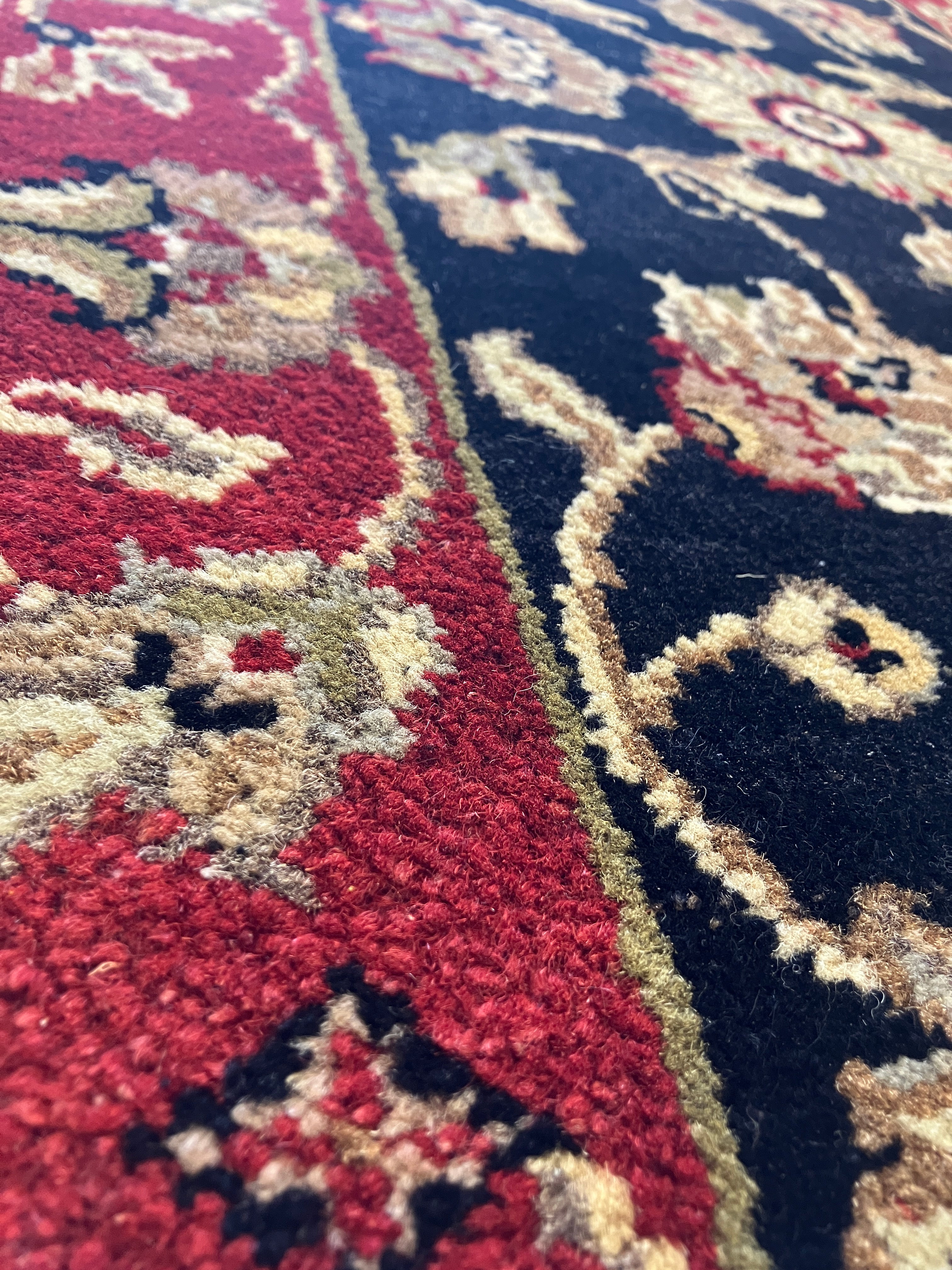 Tabriz - 2' x 3' Rug - Black & Red - Hand Knotted Traditional Classic Wool Rug