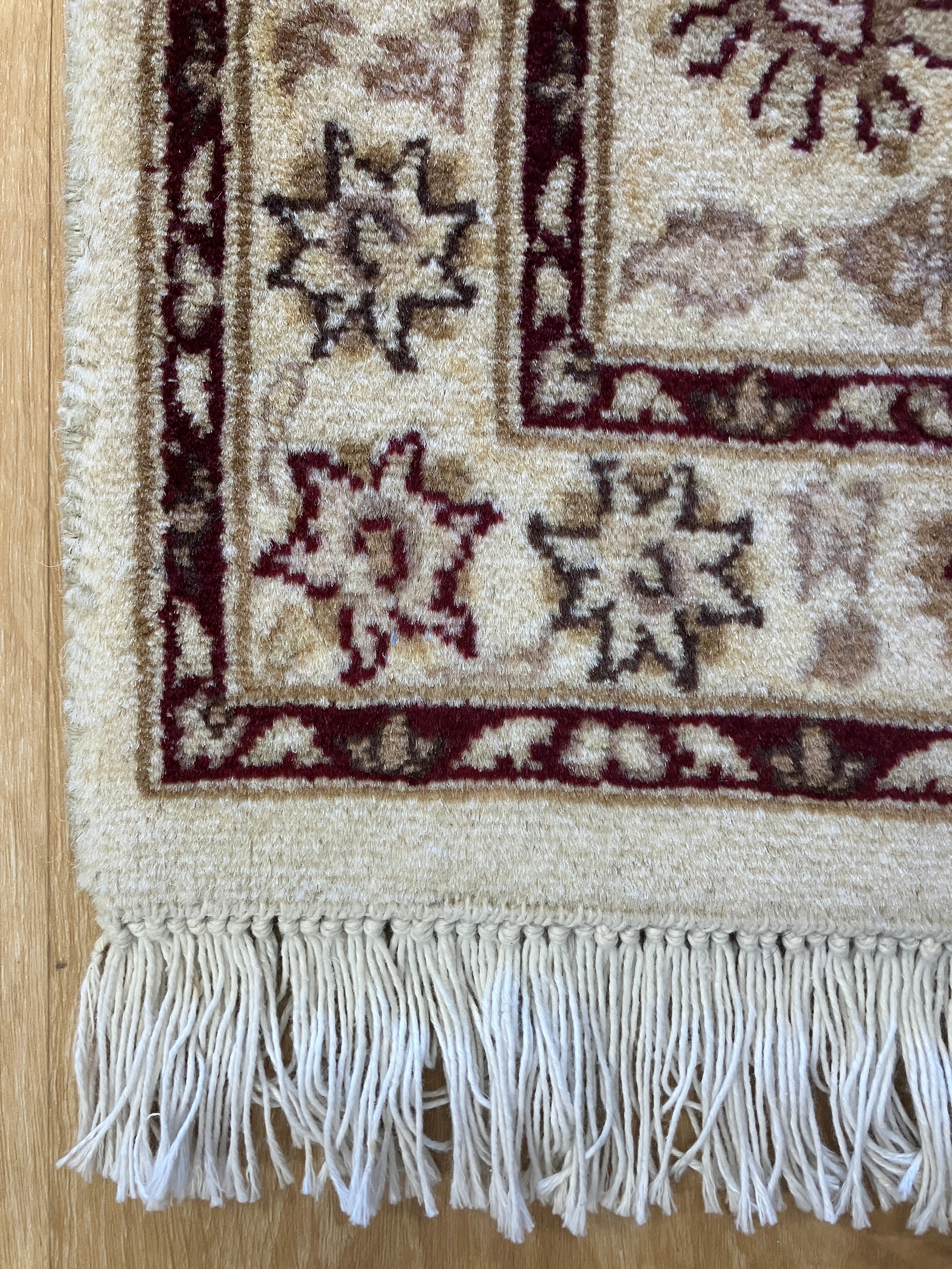 Tabriz - 2' 00" x 3' 02" Rug - Ivory Red Brown - Hand Knotted Traditional Classic Wool Rug