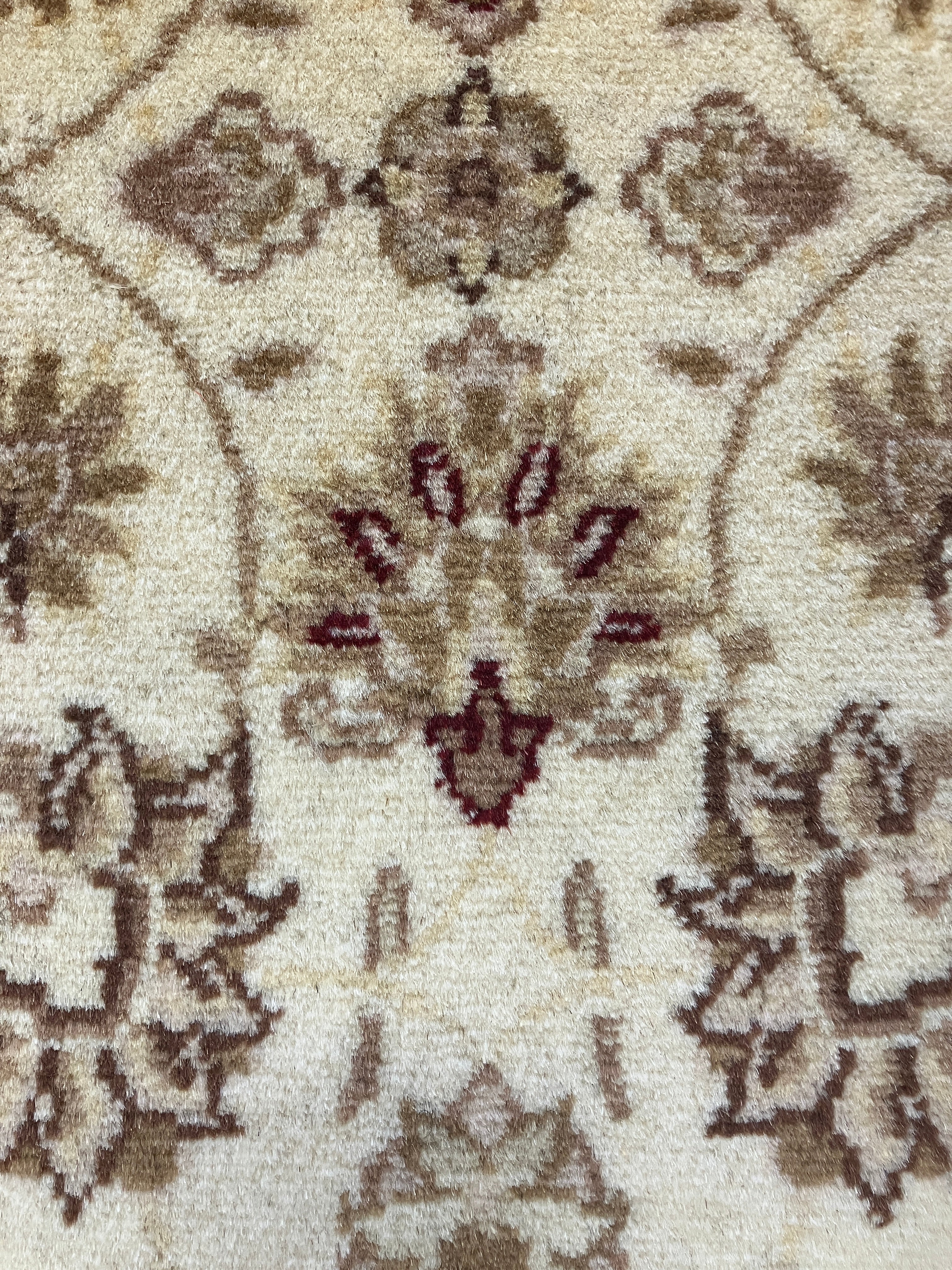 Tabriz - 2' 00" x 3' 02" Rug - Ivory Red Brown - Hand Knotted Traditional Classic Wool Rug