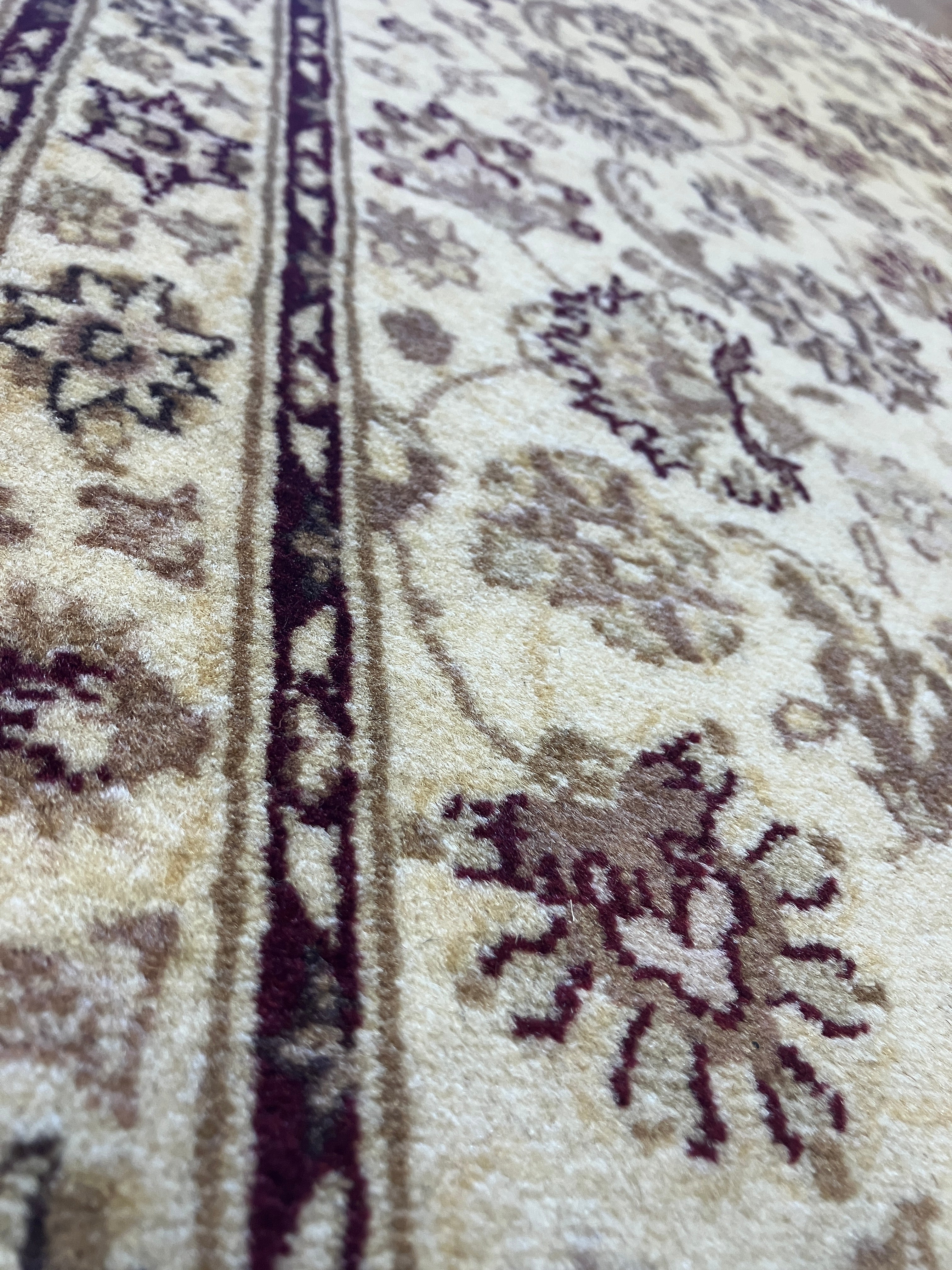 Tabriz - 2' 00" x 3' 02" Rug - Ivory Red Brown - Hand Knotted Traditional Classic Wool Rug