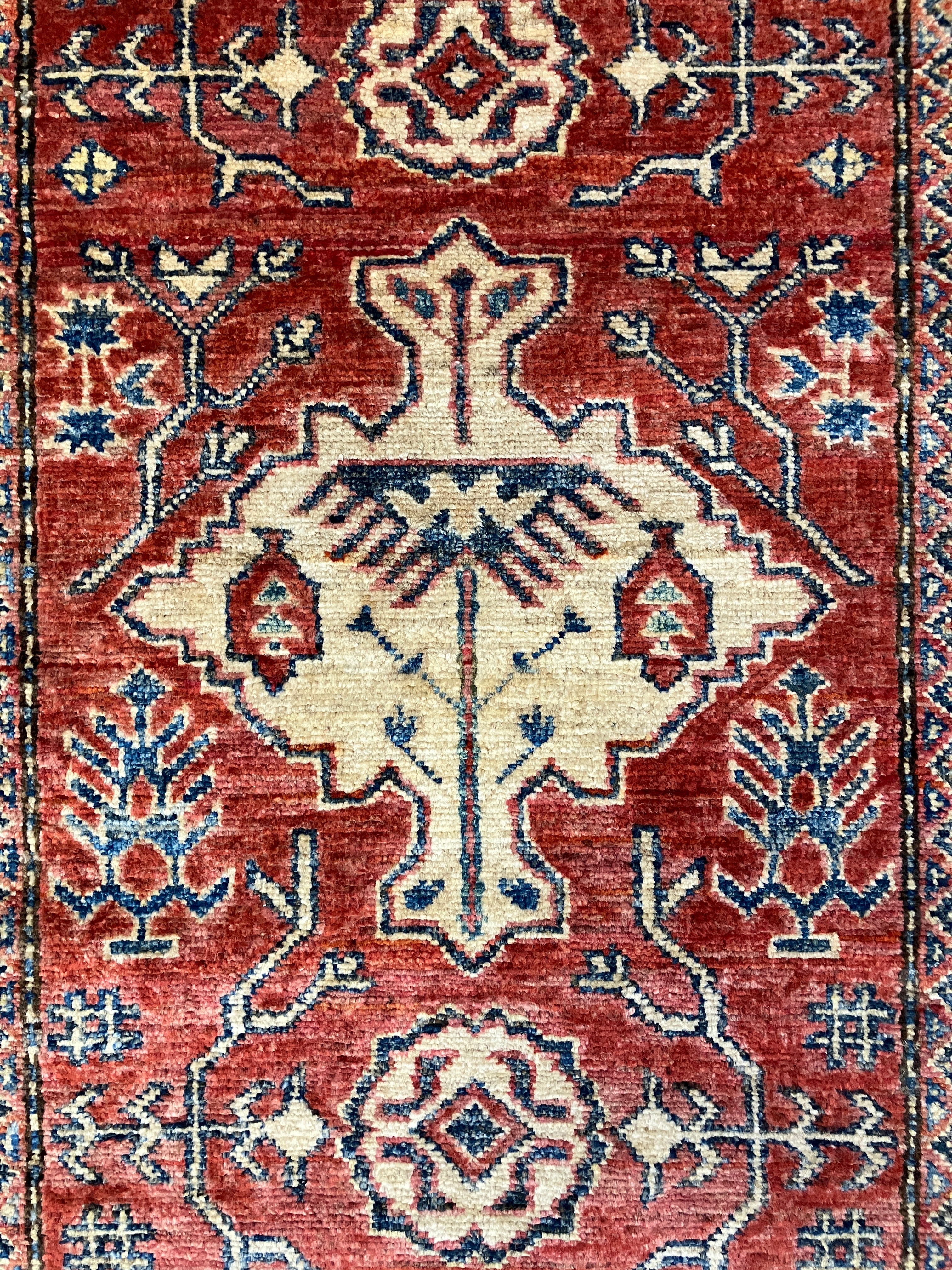 Super Kazak Runner - 2' 06" x 9' 02" -Red Multicolor - Hand Knotted Wool Traditional Classic Kazak Runner