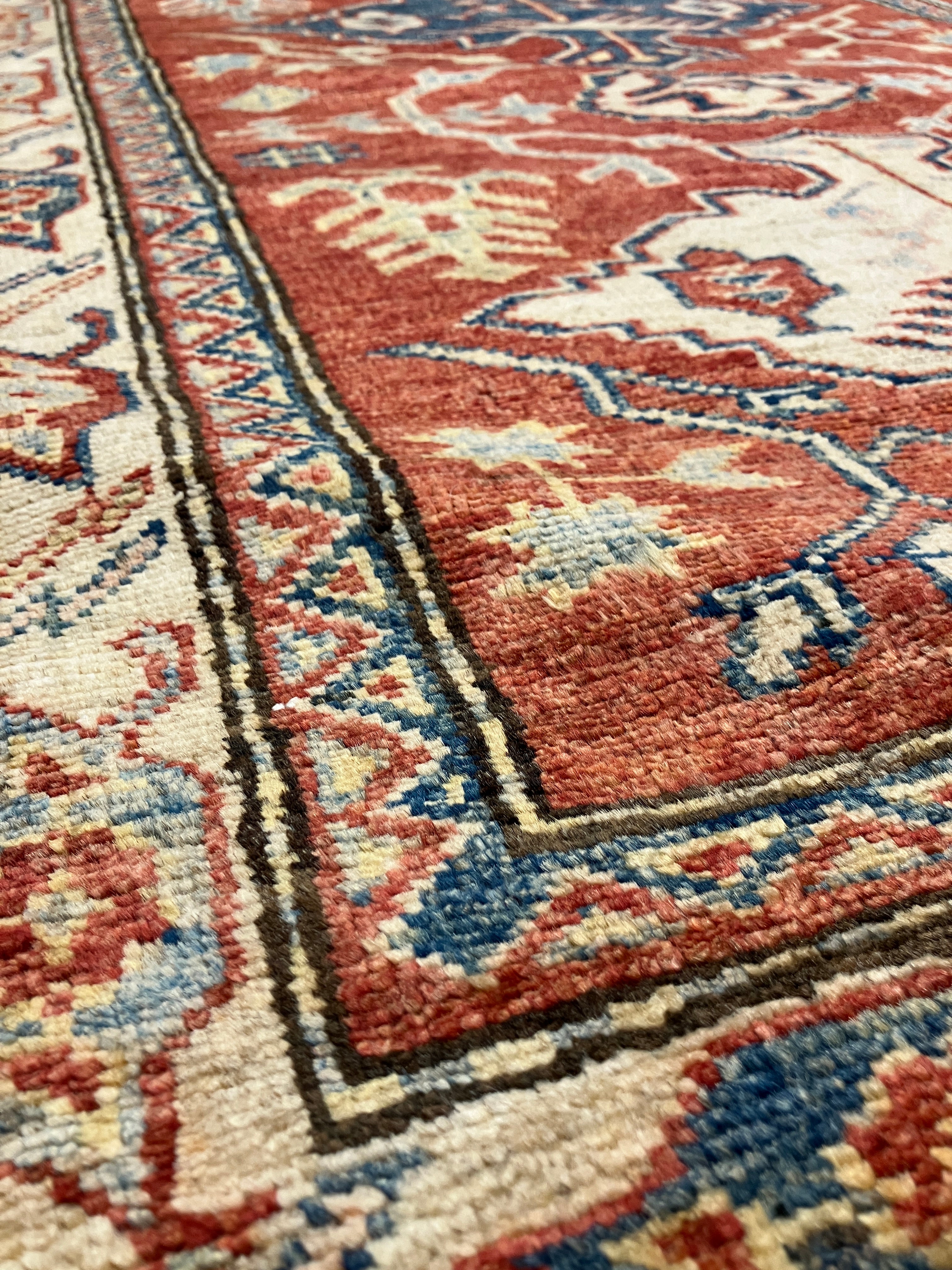 Super Kazak Runner - 3' 00" x 8' 09" - Red Multicolor - Hand Knotted Wool Traditional Classic Kazak Runner