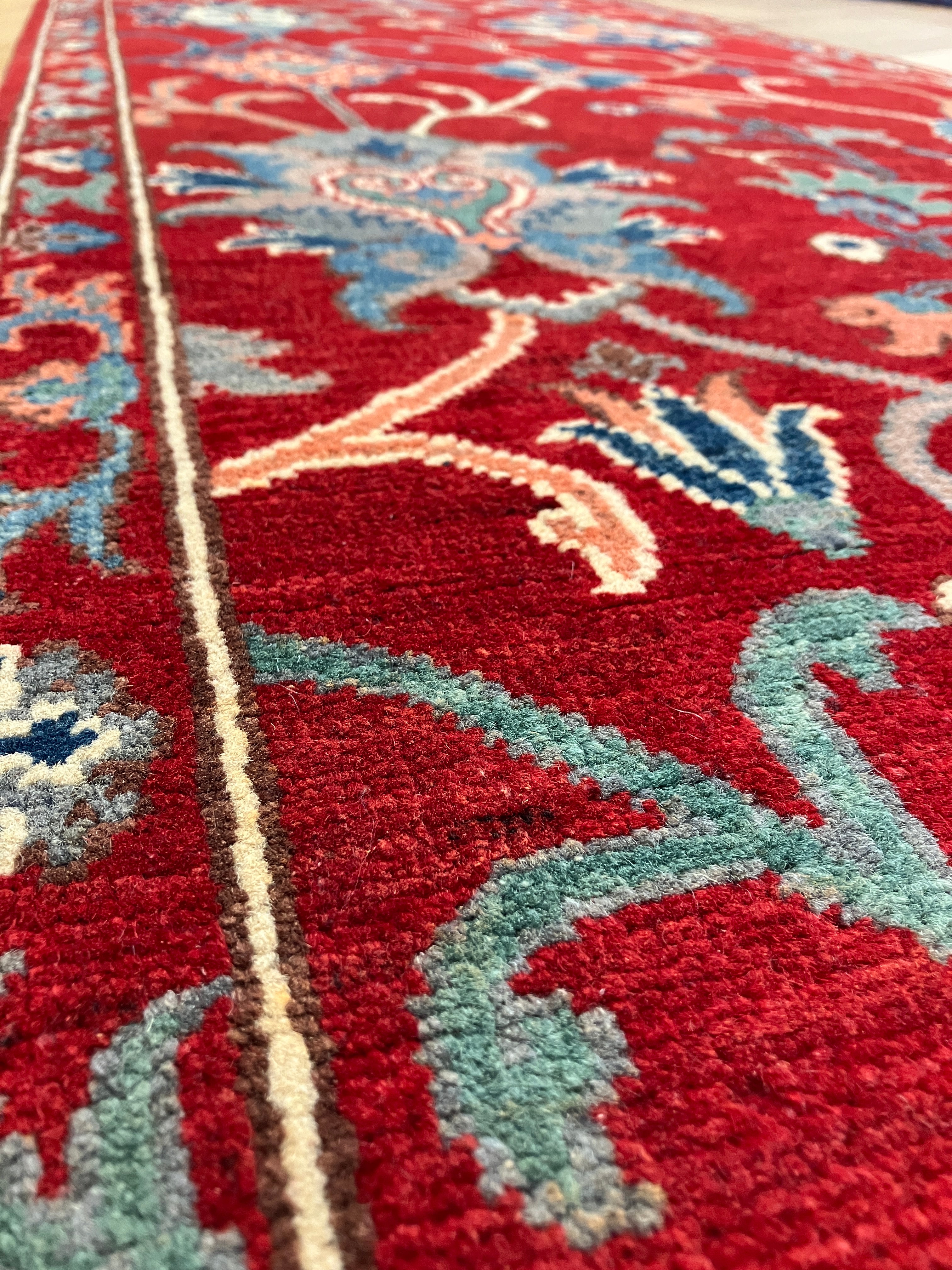Floral Kazak Runner - 2' 08" x 9' 07" - Red Multicolor - Hand Knotted Wool Traditional Kazak Runner