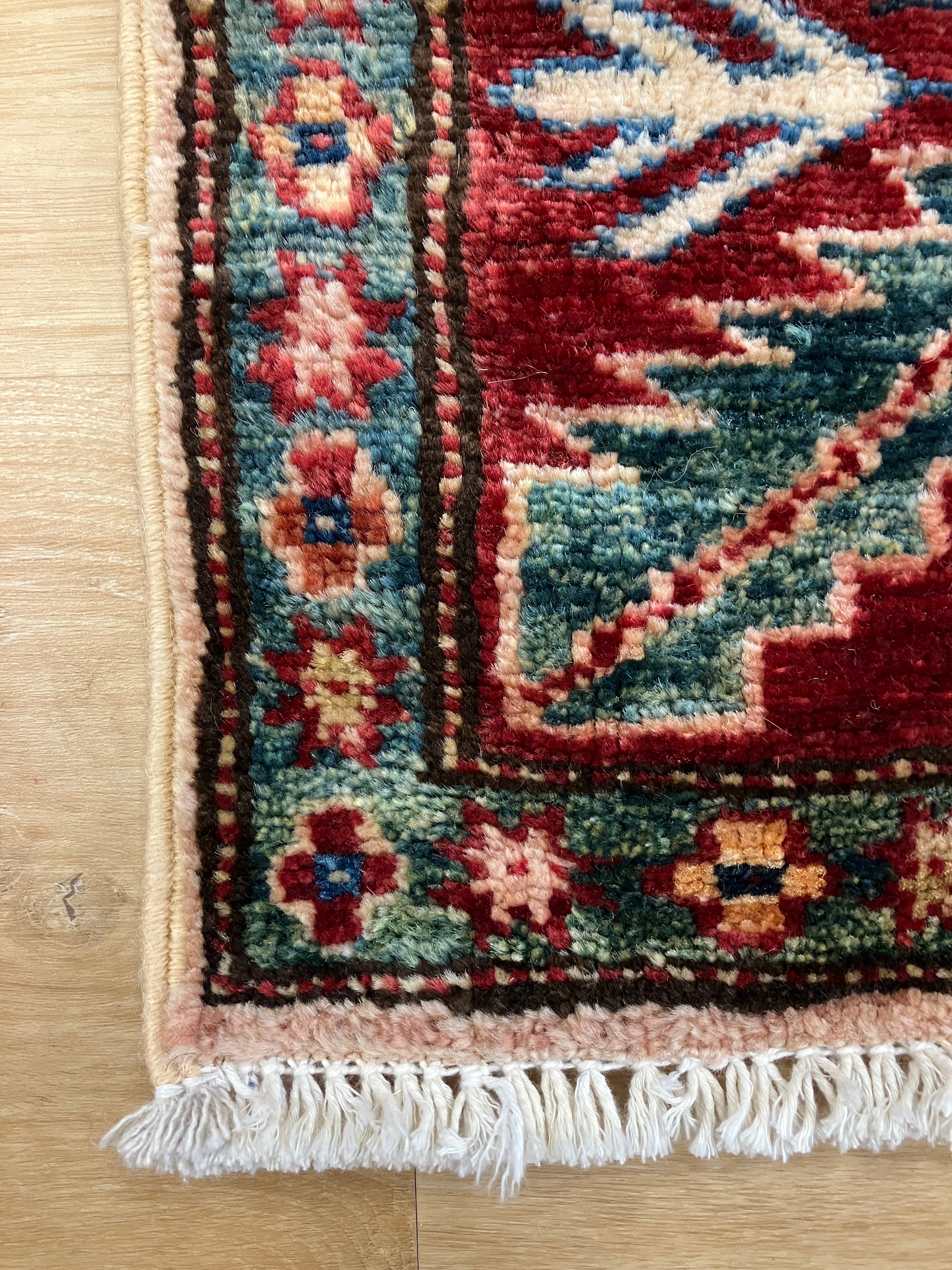 Super Kazak Runner - 2' 08" x 8' 03" - Coral Pink Multicolor - Hand Knotted Wool Traditional Classic Kazak Runner