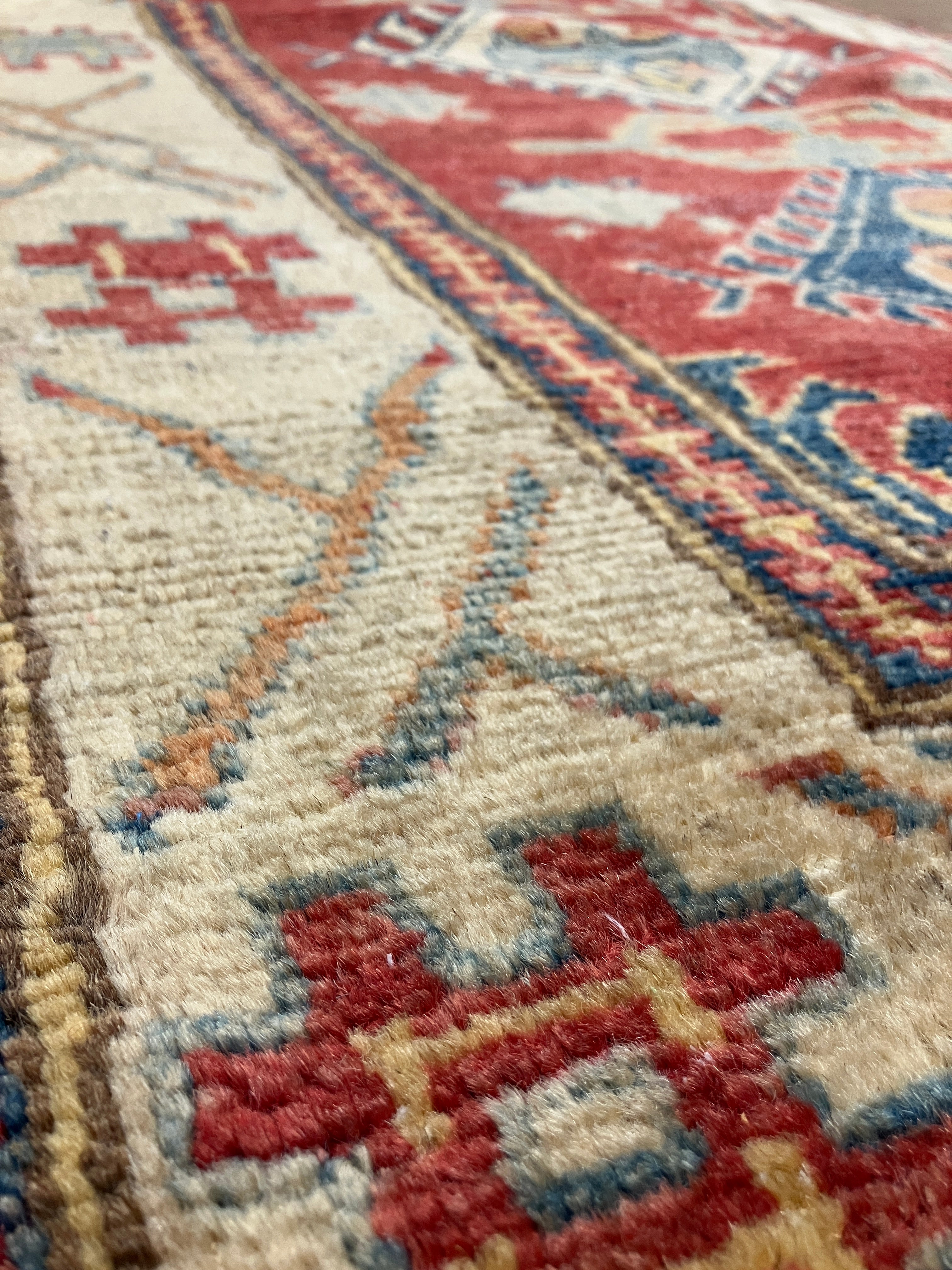 Super Kazak Runner - 2' 09" x 9' 00" - Red Multicolor - Hand Knotted Wool Traditional Classic Kazak Runner
