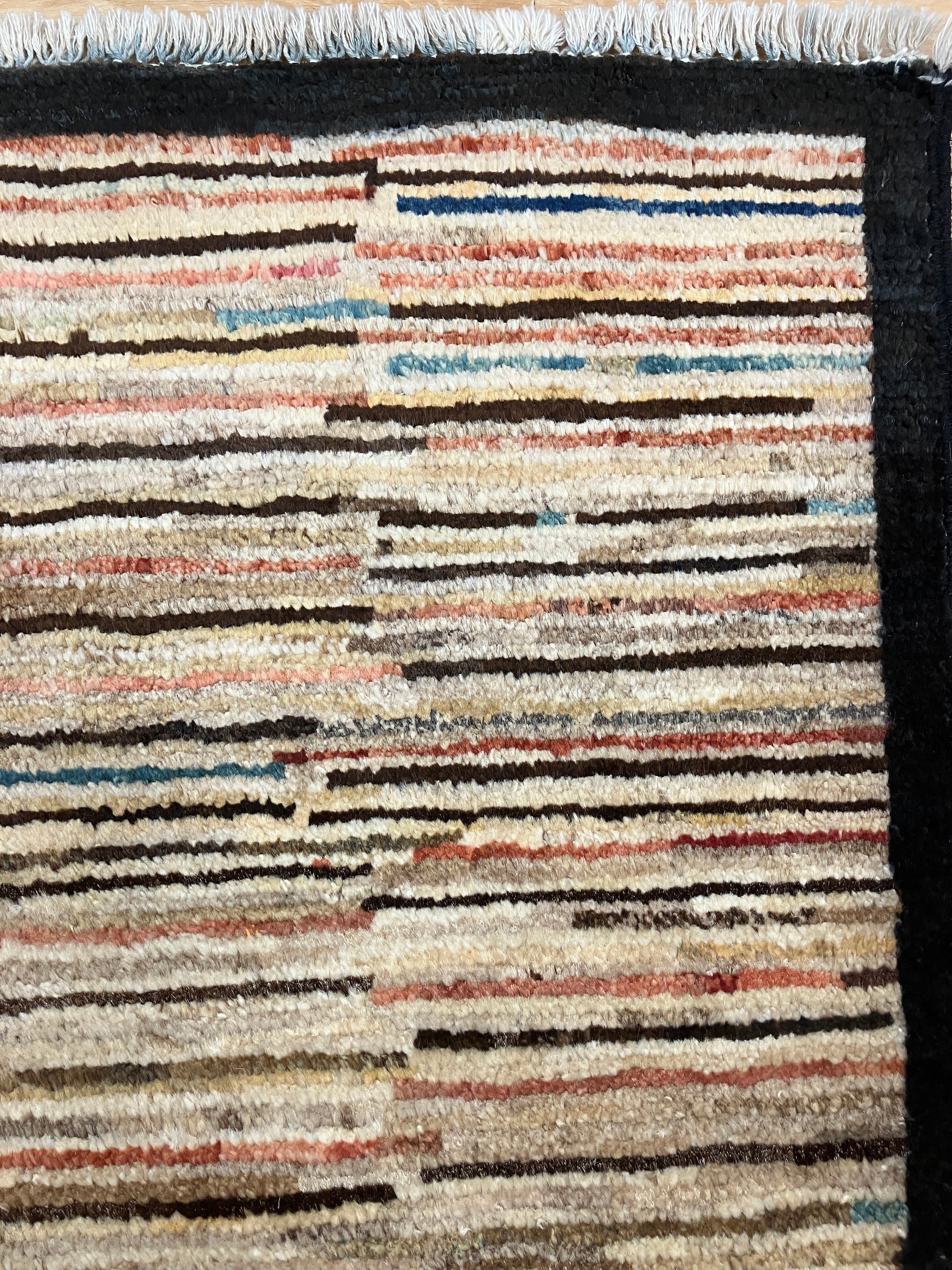 Gabbeh Kashkoli - 2' 06" x 3' 11" - Beige, Brown & Multicolor - Hand Knotted Tribal Rustic Wool Rug Mat