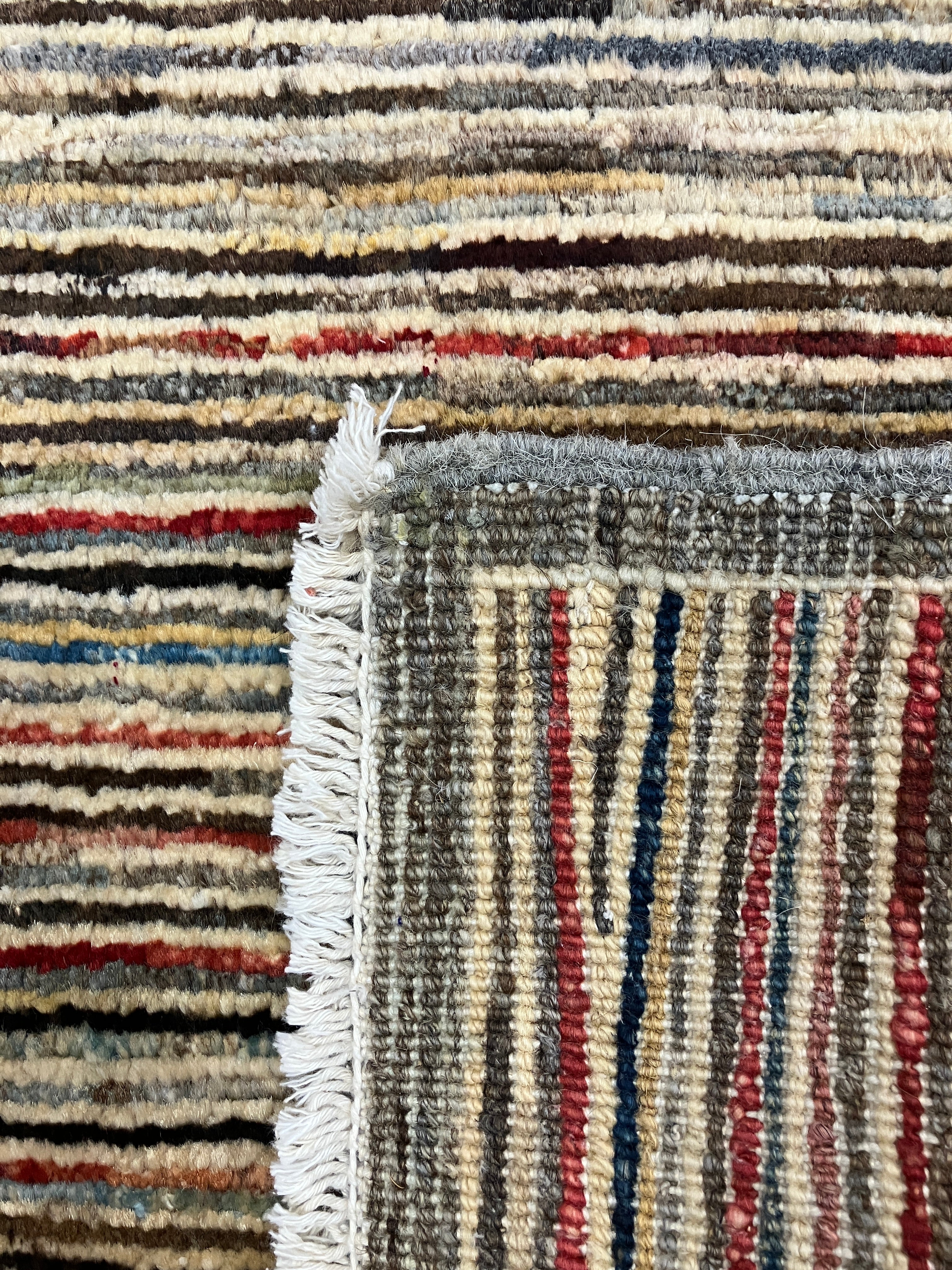 Gabbeh Kashkoli - 2' 06" x 3' 10" - Beige, Brown & Multicolor - Hand Knotted Tribal Rustic Wool Rug Mat