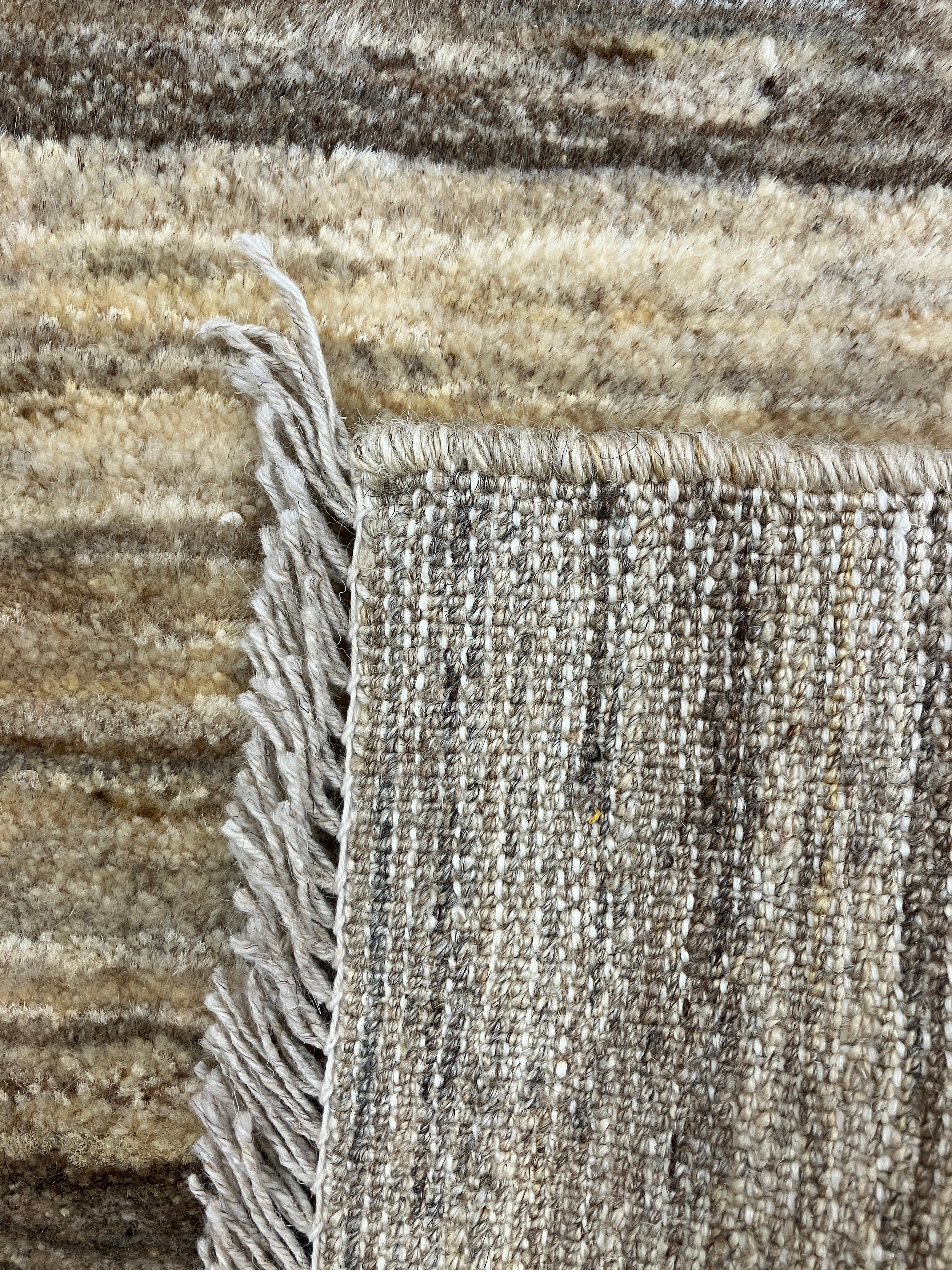 Gabbeh Zollanvari Persian - 2' 10" x 3' 10" - Beige, Brown & Grey - Hand Knotted Tribal Rustic Persian Wool Rug Mat