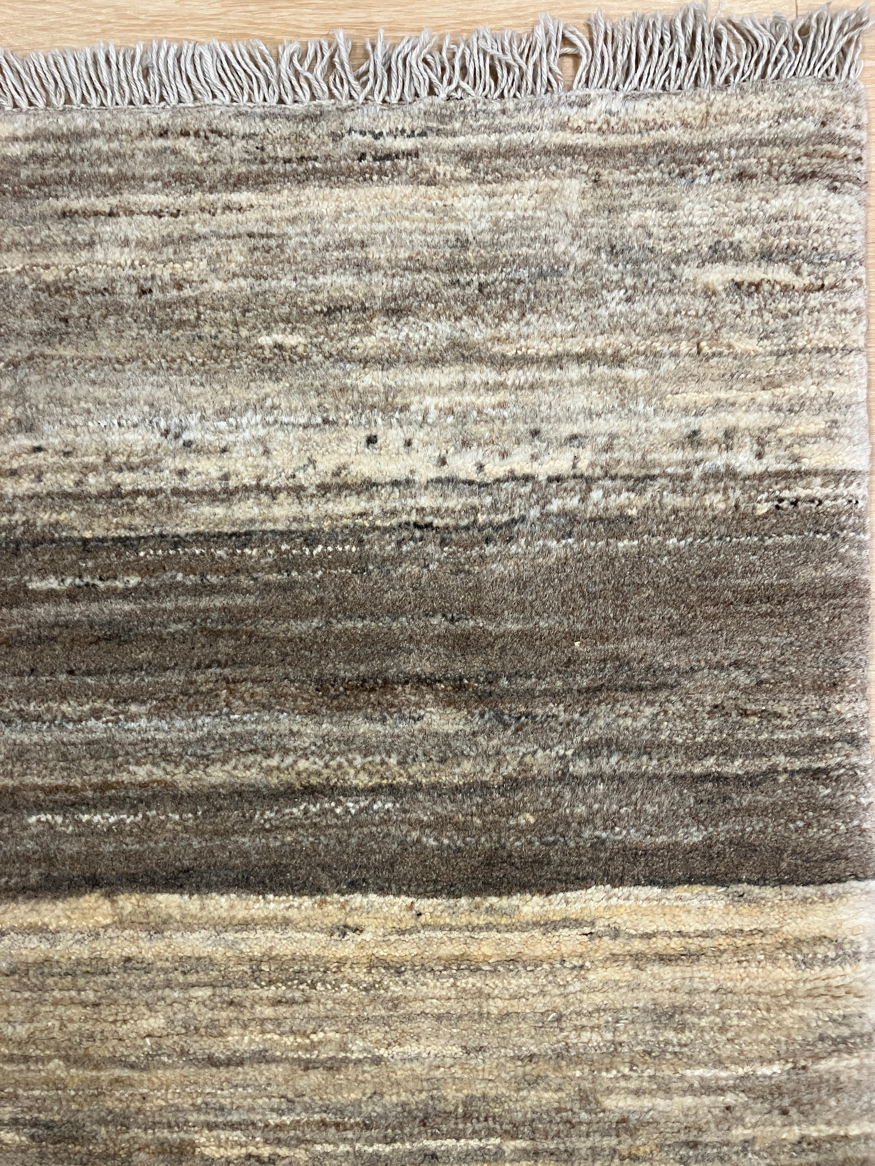 Gabbeh Zollanvari Persian - 2' 10" x 3' 10" - Beige, Brown & Grey - Hand Knotted Tribal Rustic Persian Wool Rug Mat