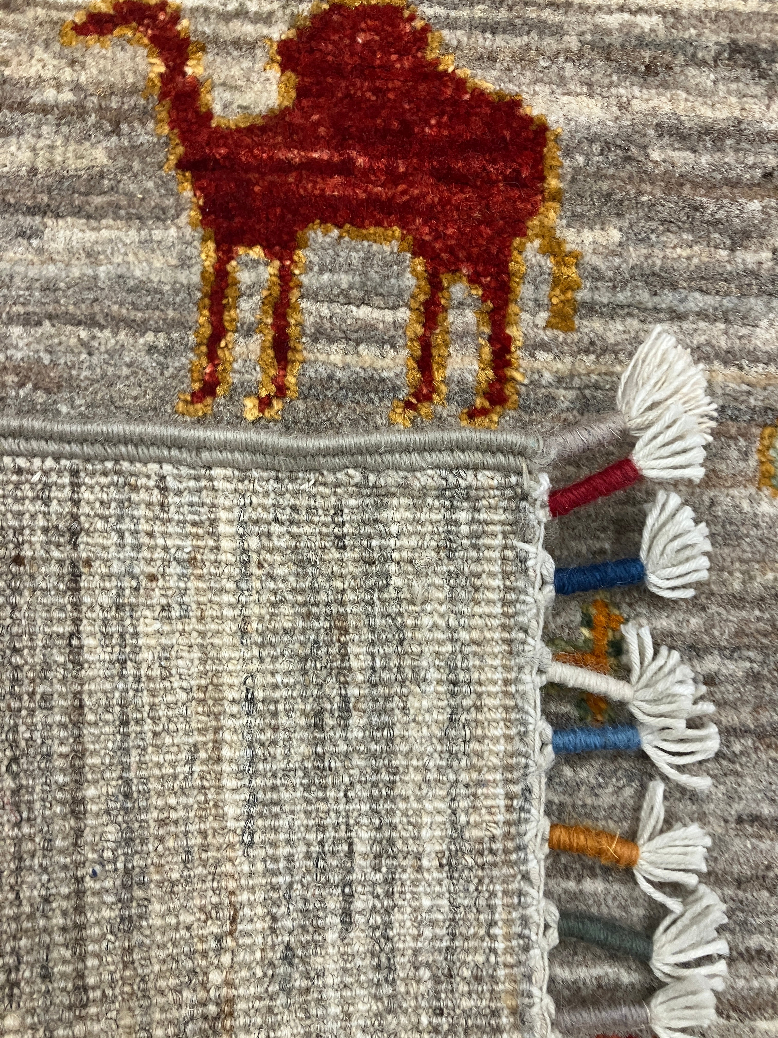 Ziegler Tree of Life Animal Scene - 3' 05" x 5' 00" - Grey with Multicolor Animal Garden Scene - Hand Knotted Classic Wool Rug