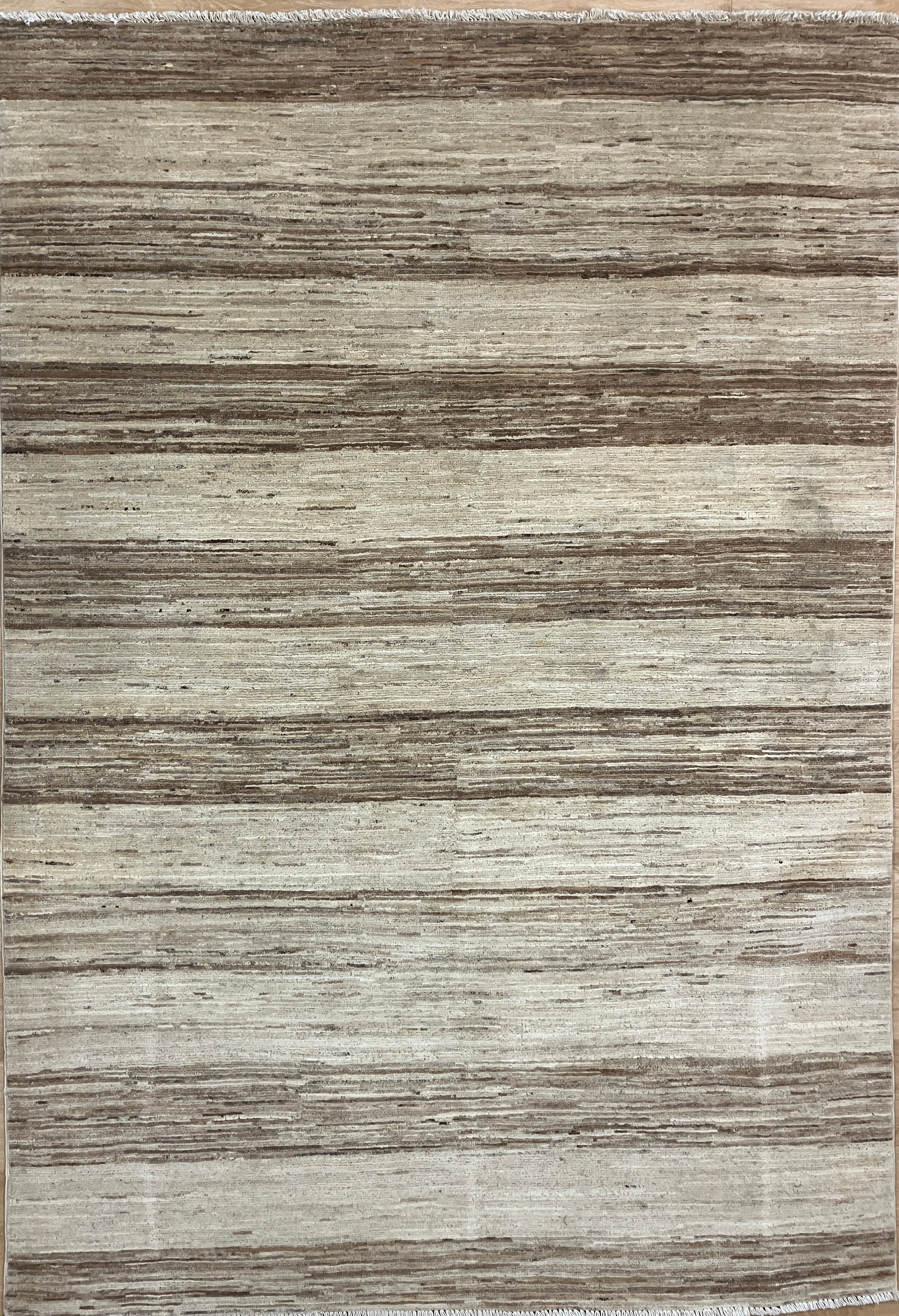 Gabbeh Kashkoli - 5' 11" x 7' 02" - Beige, Brown & Grey - Hand Knotted Tribal Rustic Wool Rug