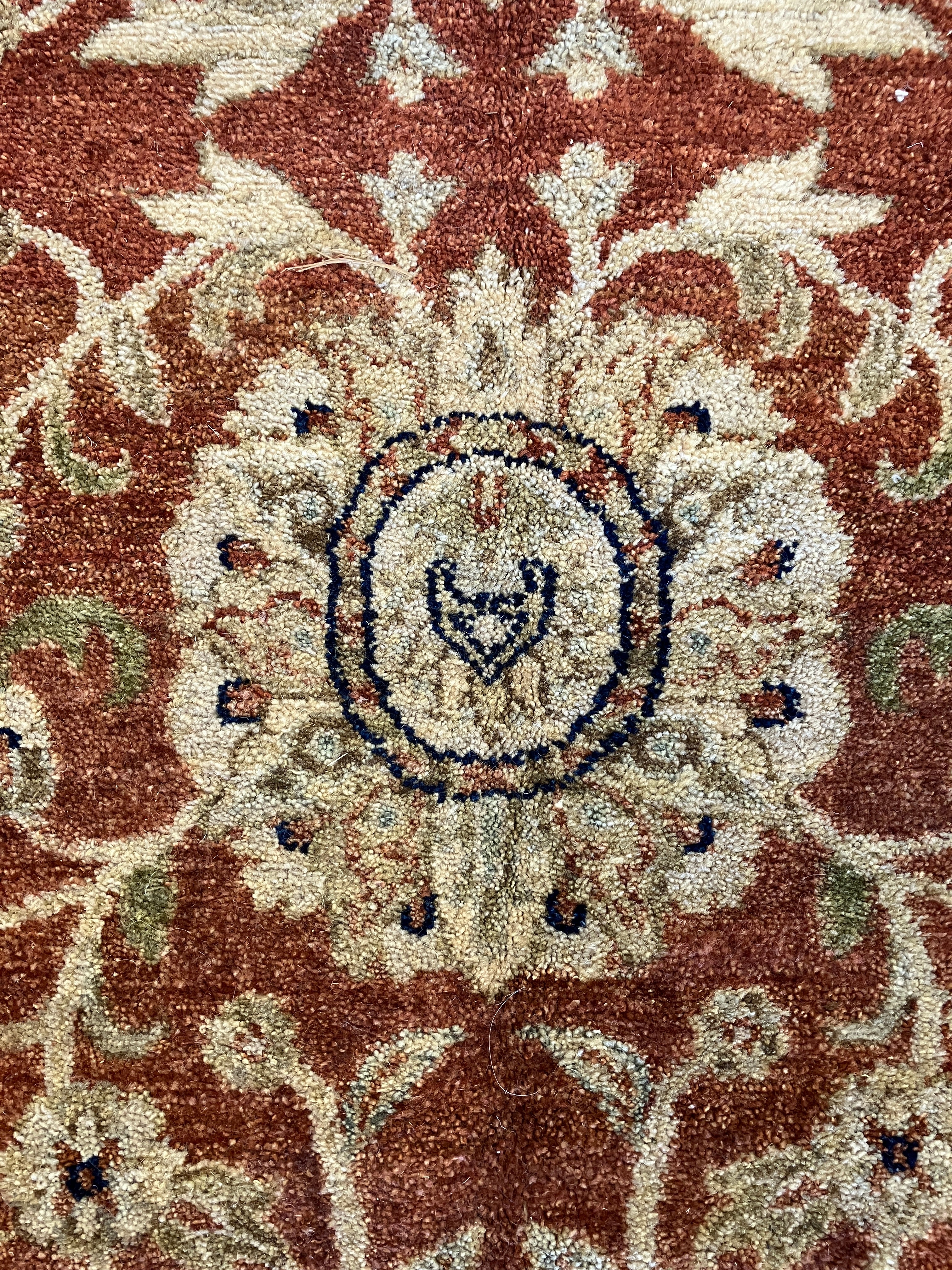 Persian Fine Tabriz Extra Large Area Rug - 11' 00" x 15' 10" - Earthy Orange, Sage & Beige / Brown - Hand Knotted Wool Classic Traditional Area Rug