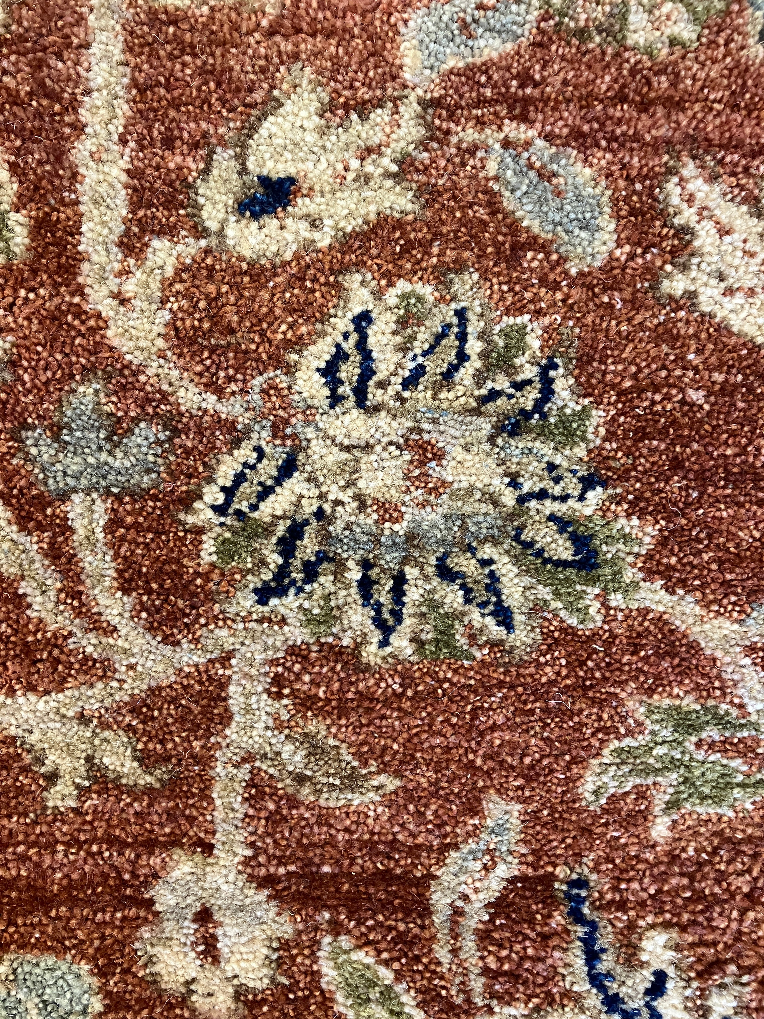 Persian Fine Tabriz Extra Large Area Rug - 11' 00" x 15' 10" - Earthy Orange, Sage & Beige / Brown - Hand Knotted Wool Classic Traditional Area Rug