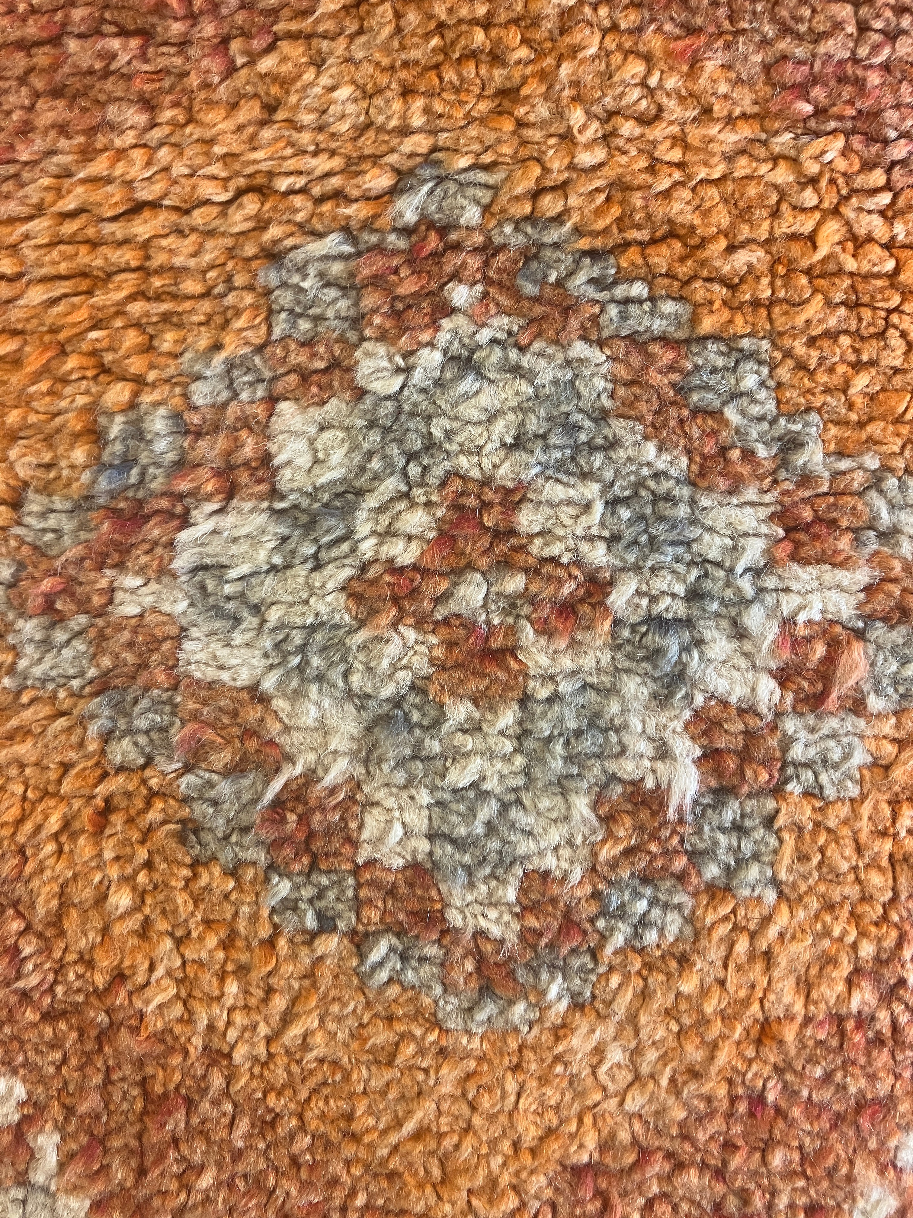 Vintage Turkish Oushak - 3' 03" x 9' 04" - Orange, Grey & Ivory - 30-35 Year Old Hand Knotted Tribal Rustic Classic Wool Rug