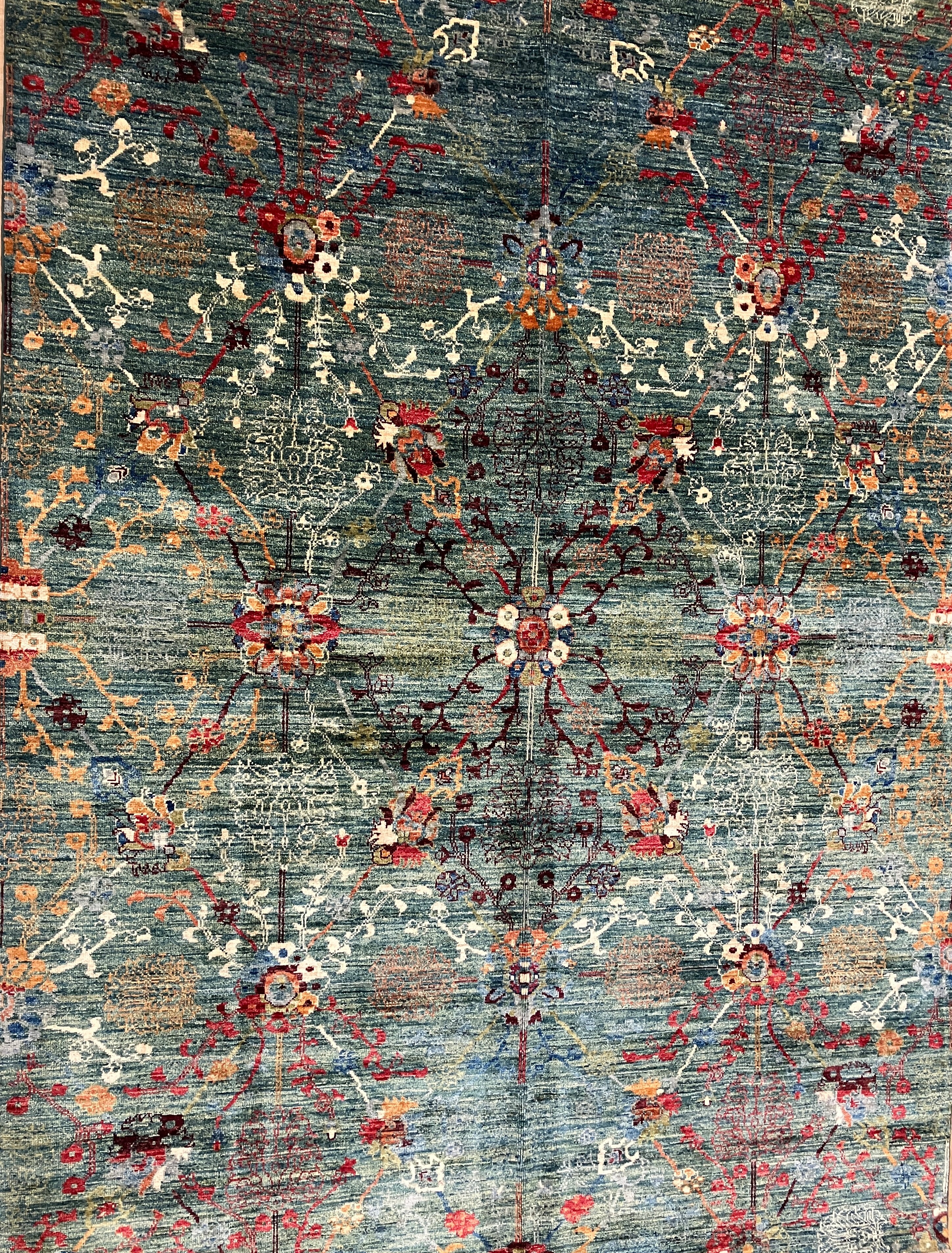 Hand Knotted Fine Waziri Rug - 5' 09" x 7' 11" - Green Multicolor - Hand Knotted Classic Wool Rug