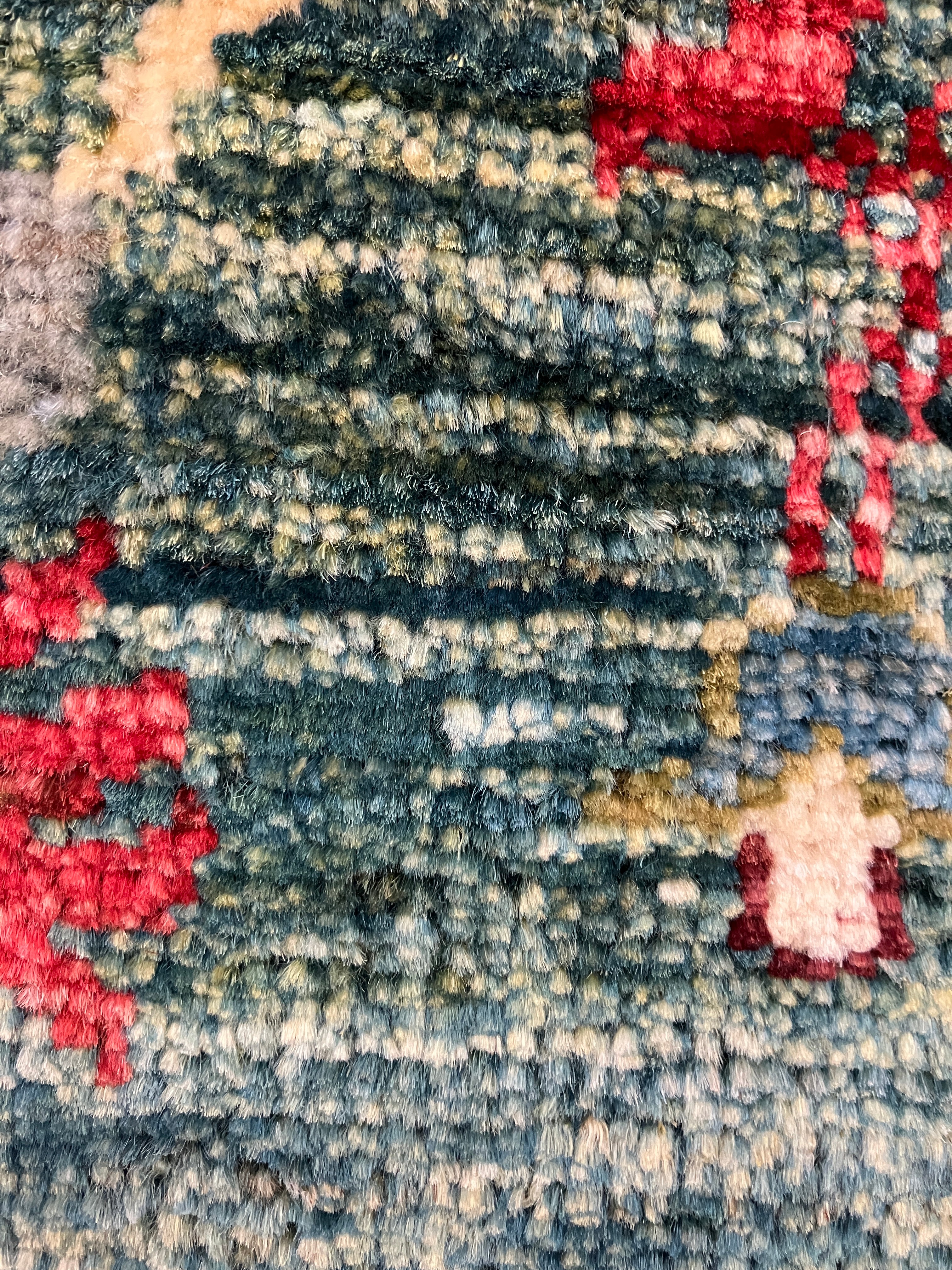 Hand Knotted Fine Waziri Rug - 5' 09" x 7' 11" - Green Multicolor - Hand Knotted Classic Wool Rug