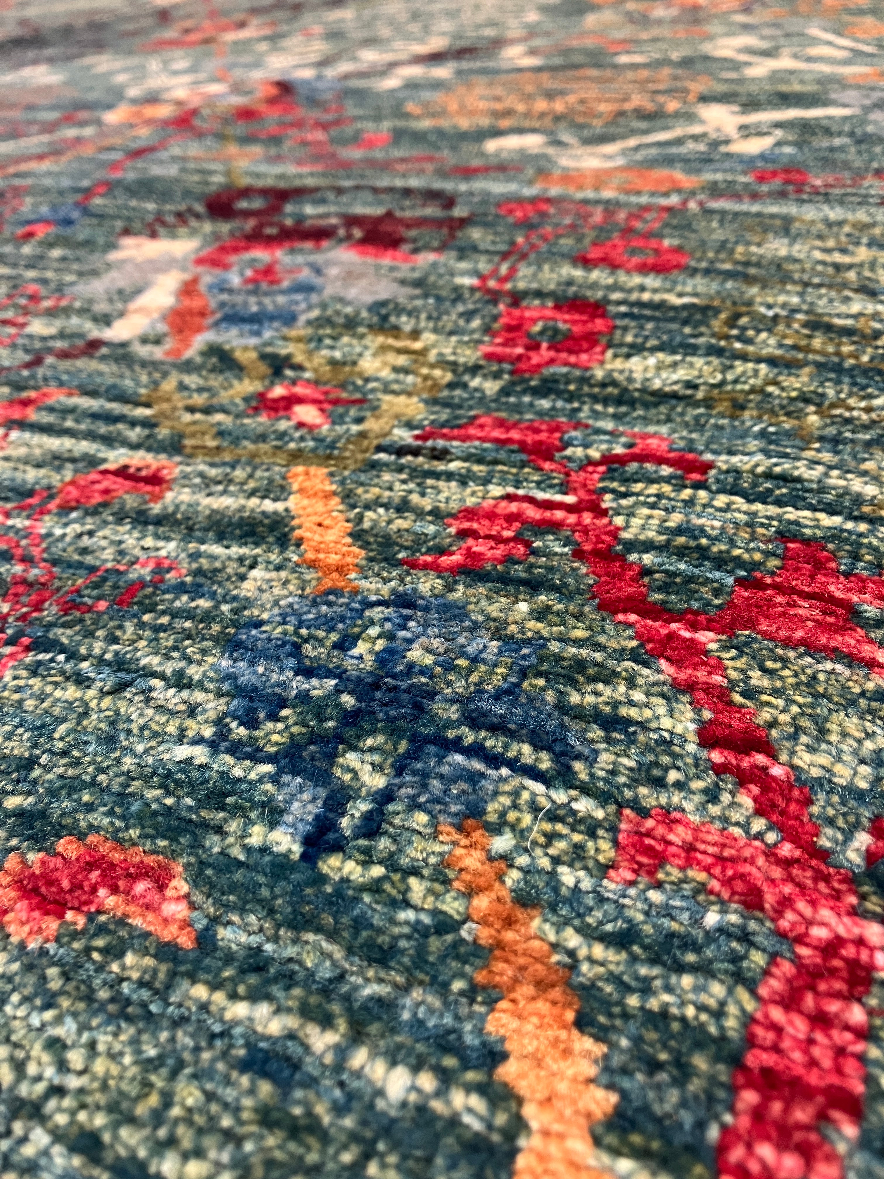Hand Knotted Fine Waziri Rug - 5' 09" x 7' 11" - Green Multicolor - Hand Knotted Classic Wool Rug