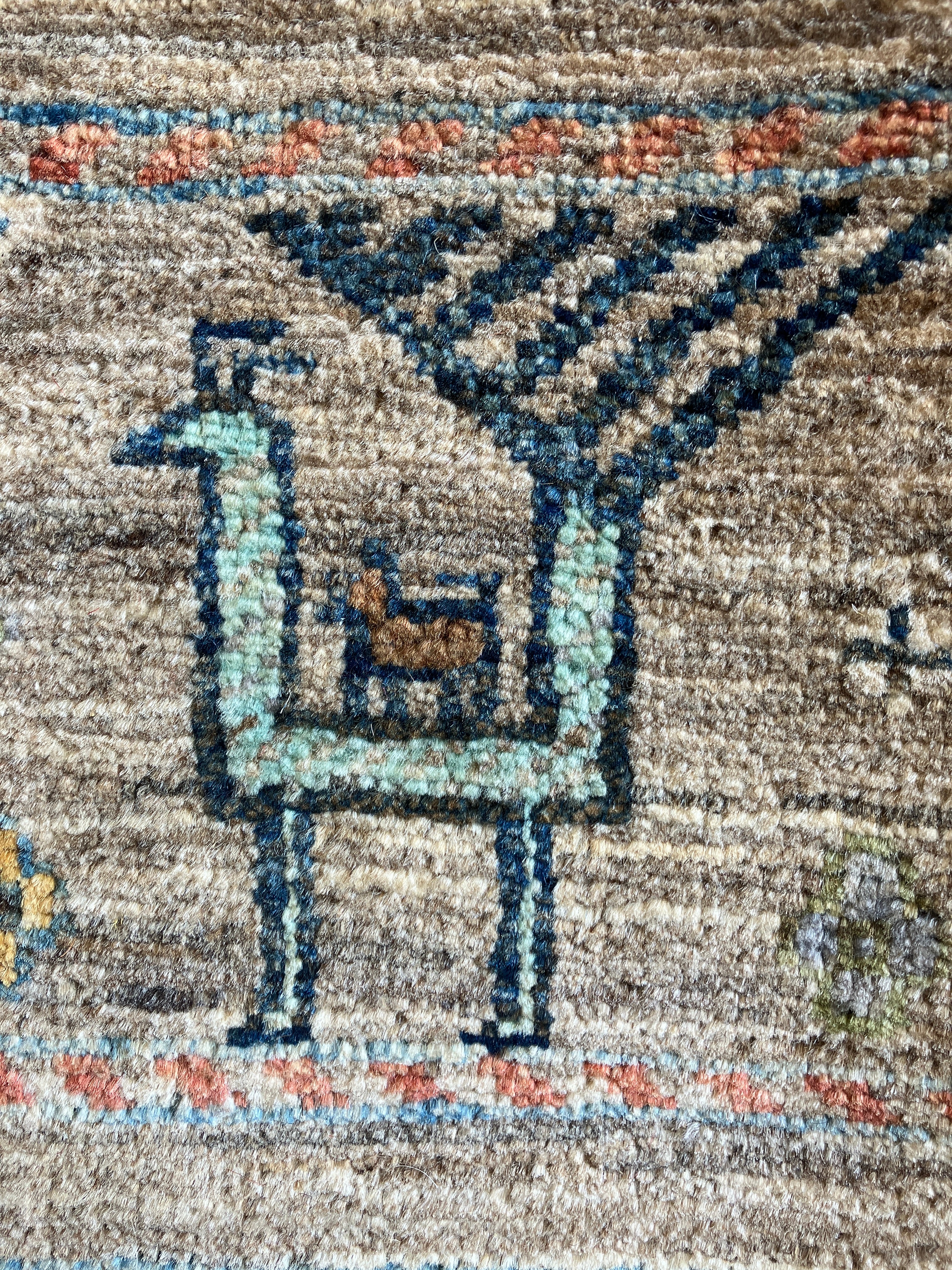Fine Gabbeh - 5' 10" x 8' 03" - Grey / Brown & Multicolor Animals - Hand Knotted Tribal Rustic Wool Gabbeh Rug