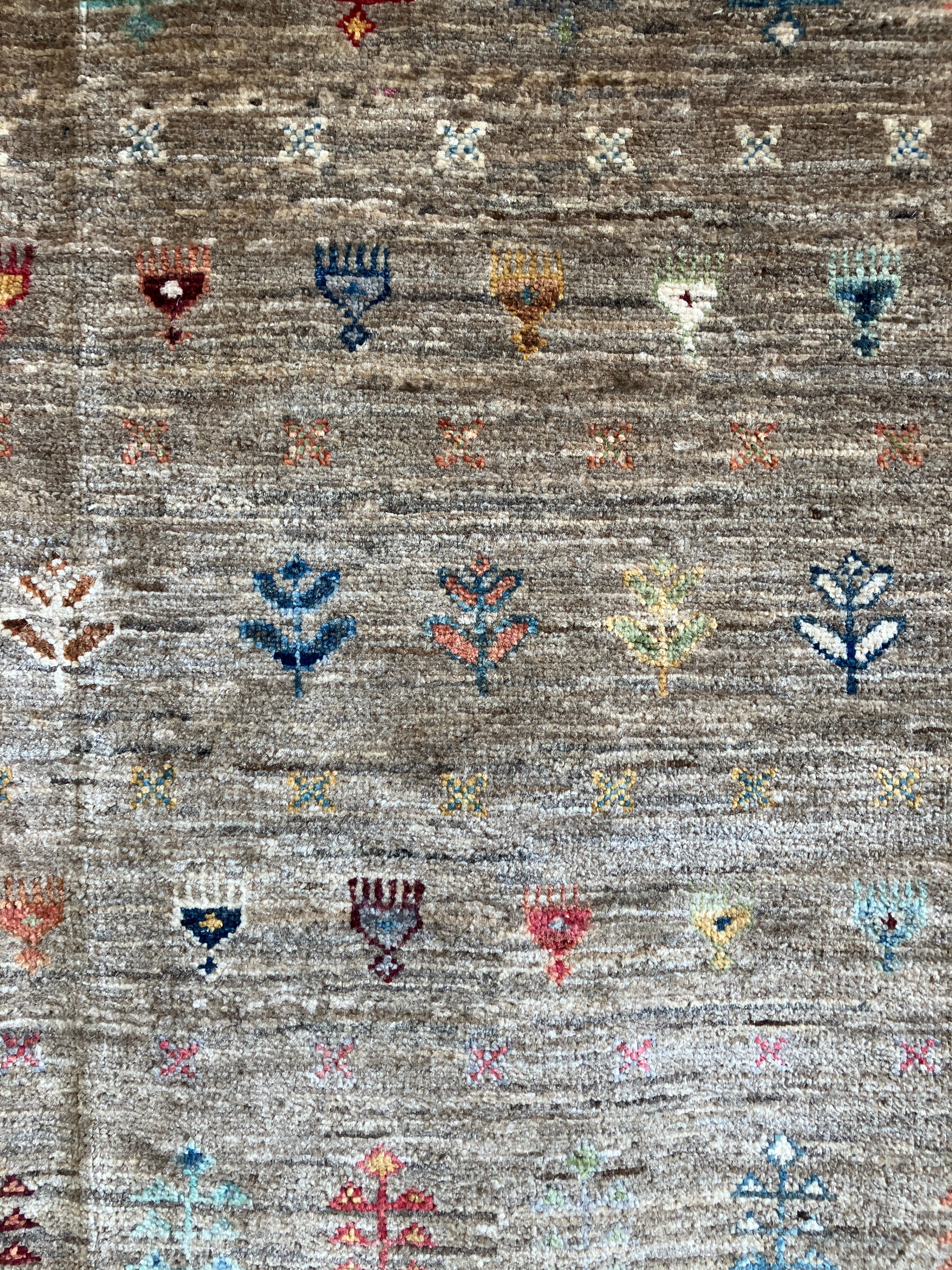 Fine Gabbeh - 5' 10" x 8' 03" - Grey / Brown & Multicolor Animals - Hand Knotted Tribal Rustic Wool Gabbeh Rug