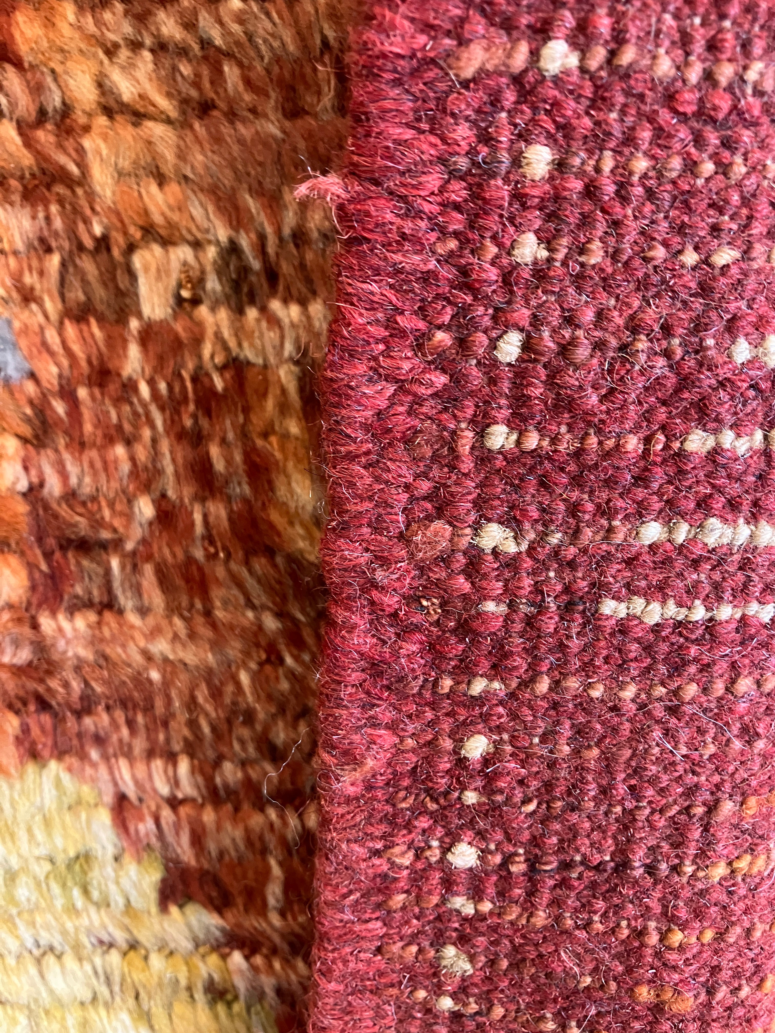 Moroccan Hand Knotted Tribal Rug - 6' 08" x 9' 09" - Earthy Orange & Multicolor - Shag Berber Tribal Rustic Boho Wool Rug