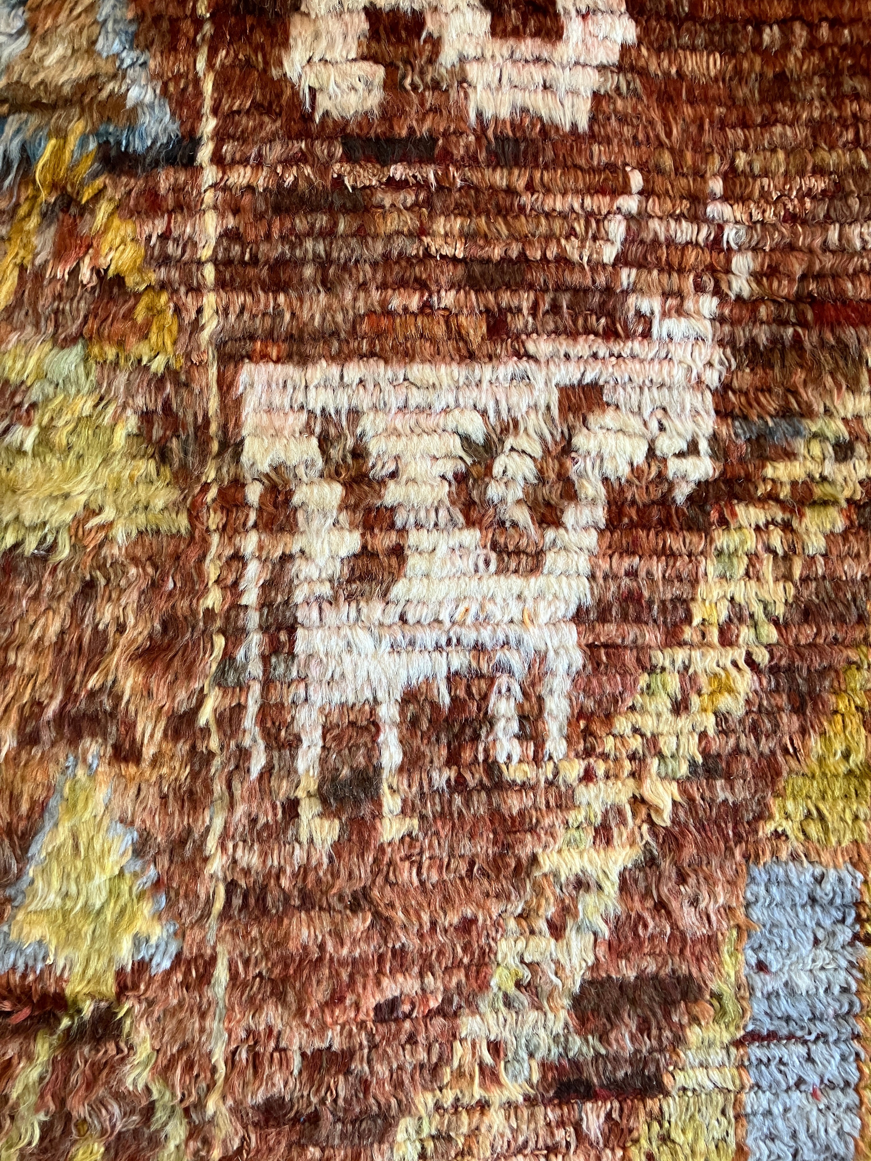 Moroccan Hand Knotted Tribal Rug - 6' 08" x 9' 09" - Earthy Orange & Multicolor - Shag Berber Tribal Rustic Boho Wool Rug