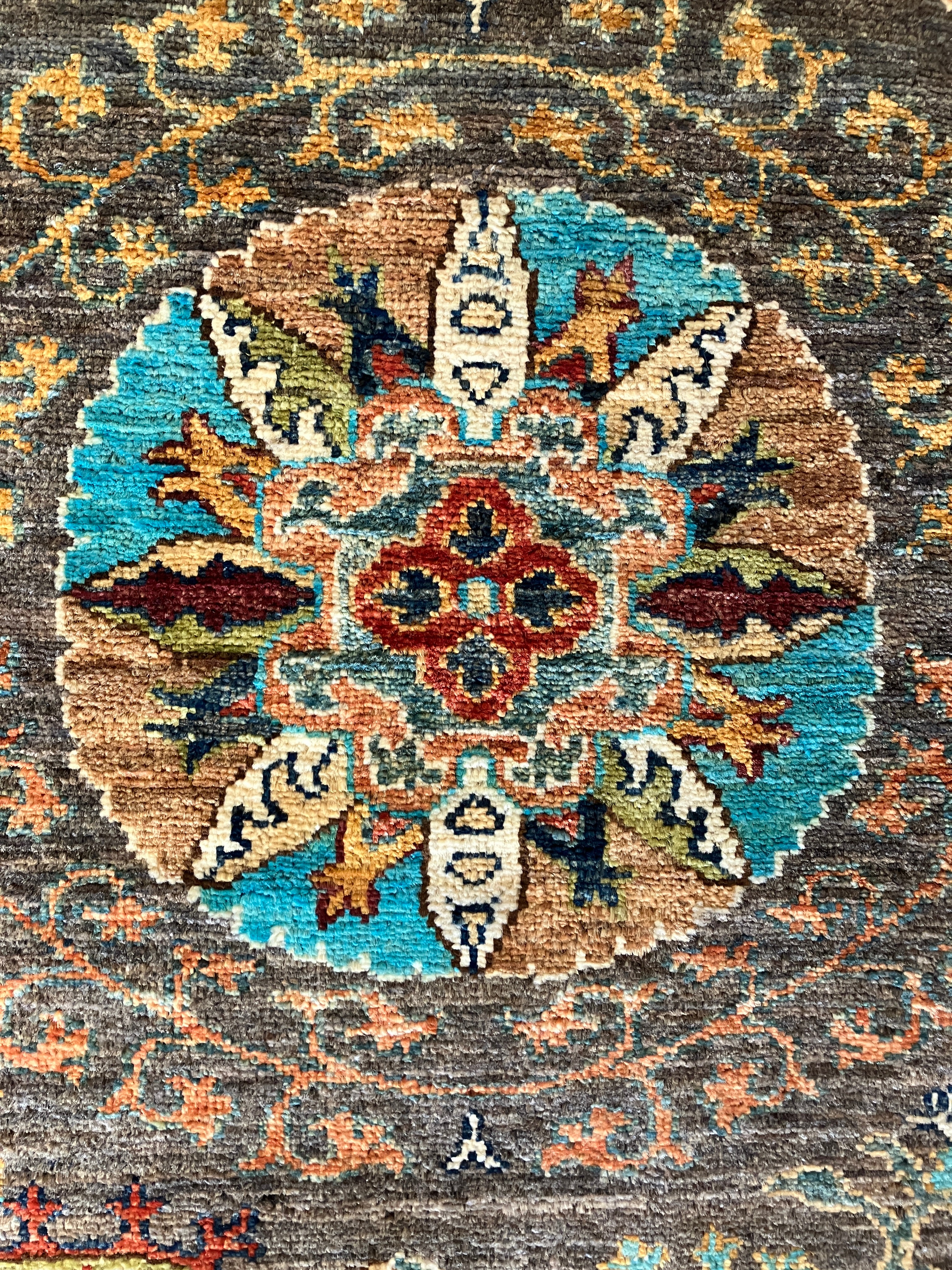 Fine Hand Knotted Suzani - 2' 08" x 9' 07" - Grey Multicolor - Tribal Rustic Boho Classic Wool Runner