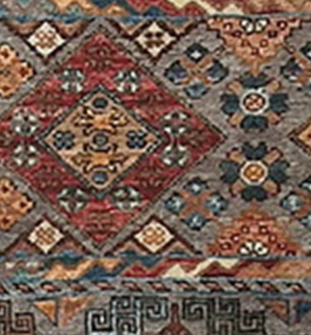 Nomad Collection - Gabbeh - 2' 11" x 8' 2" - Grey Nomad Tribal Pattern - Hand Knotted Runner