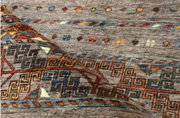 Nomad Collection - Gabbeh - 2' 11" x 8' 2" - Grey Nomad Tribal Pattern - Hand Knotted Runner