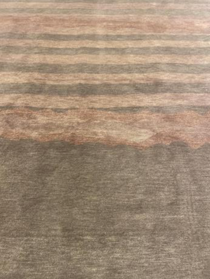 Tibetano Collection - Contemporary Modern - 7' 7" x 10' 8" - Olive Green - Wool & Silk Area Rug - Nepal Tibet