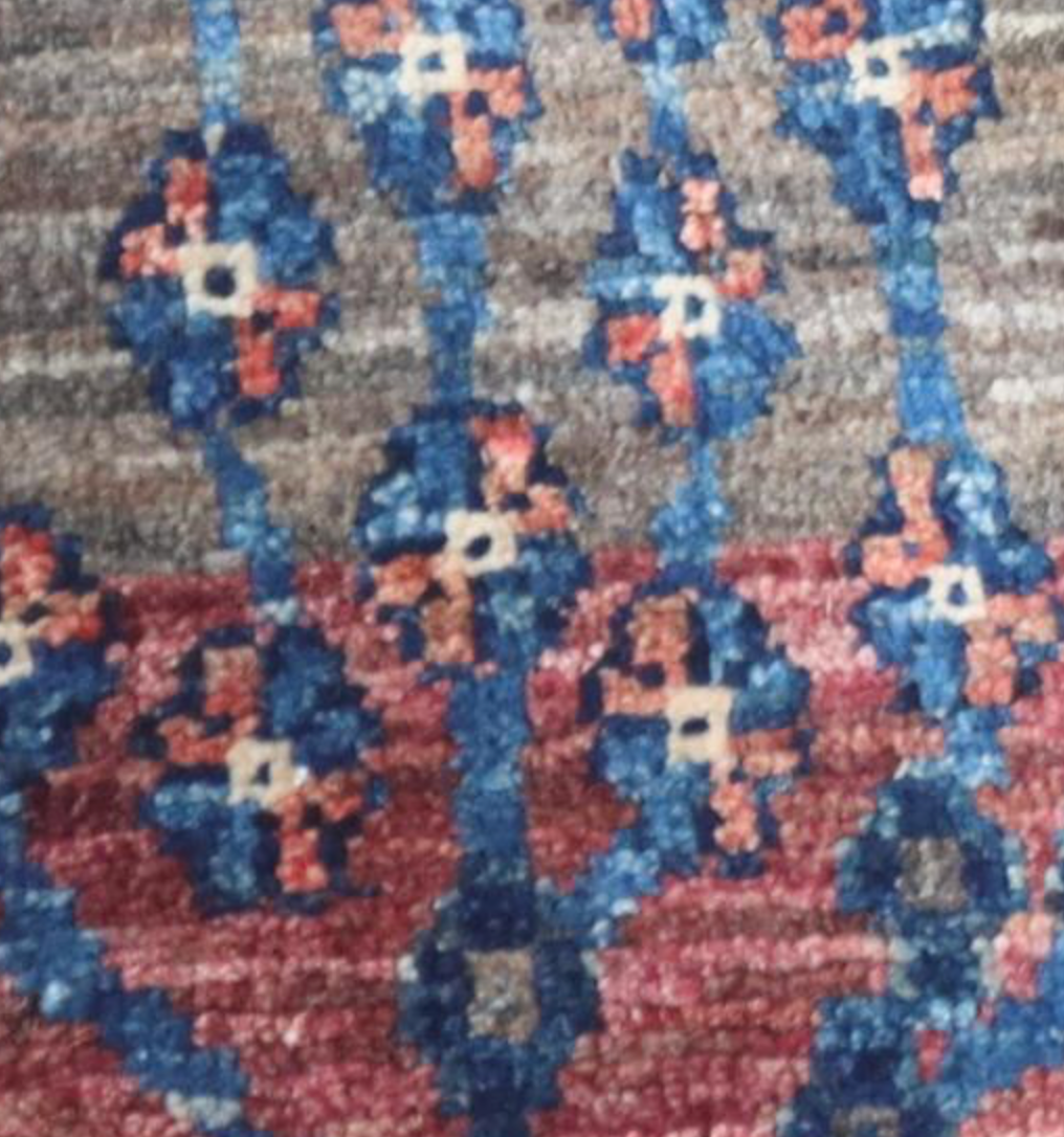 Nomad Collection - Gabbeh - 5' 9" x 7' 7" - Red, Blue, Grey & Cream Landscape Scene - Hand Knotted Area Rug