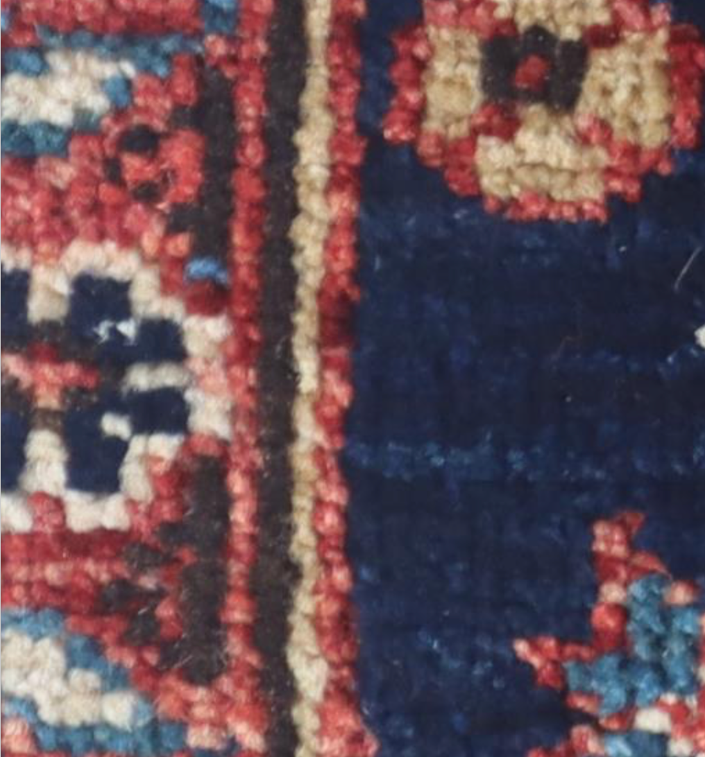Nomad Collection - 2' 6" x 14' 8" - Dark Blue & Red  - Wool Hand Knotted Runner
