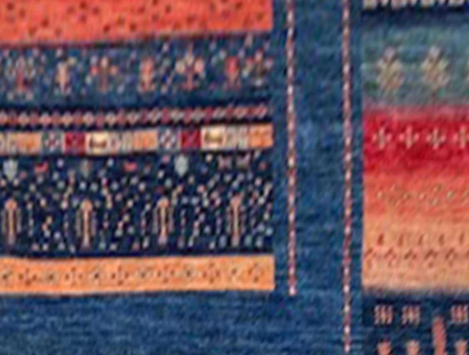 Nomad Collection - Gabbeh - 10' 5" x 14' 4" - Blue Navy - Nomad Tribal Style - Hand Knotted Wool Area Rug